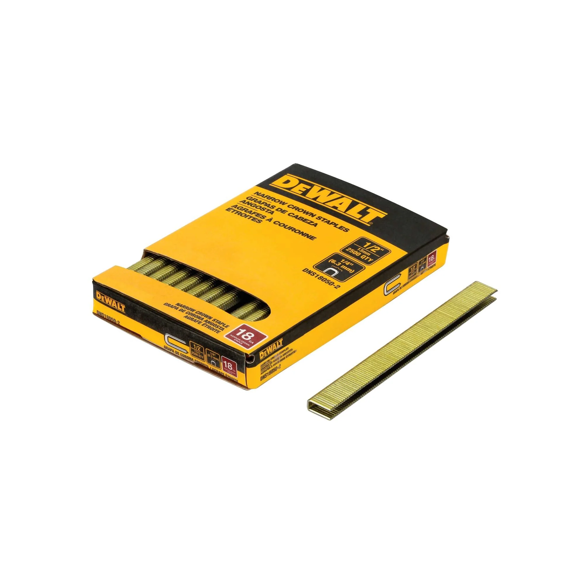 DEWALT 1/2 in. 18 Gauge 1/4 in. Crown (2,500 PK)