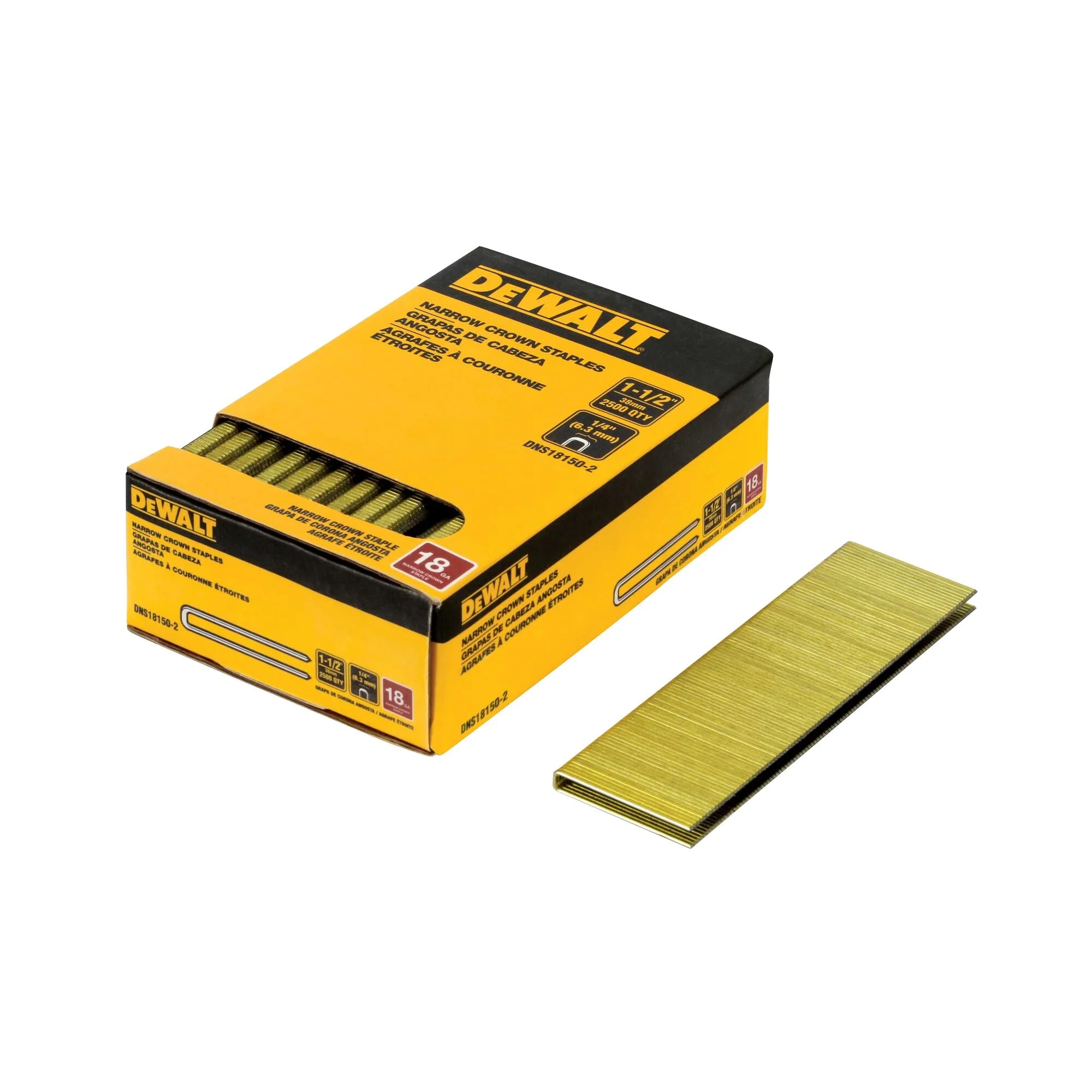 DEWALT 1-1/2 in. 18 Gauge 1/4" Crown (2,500 PK)