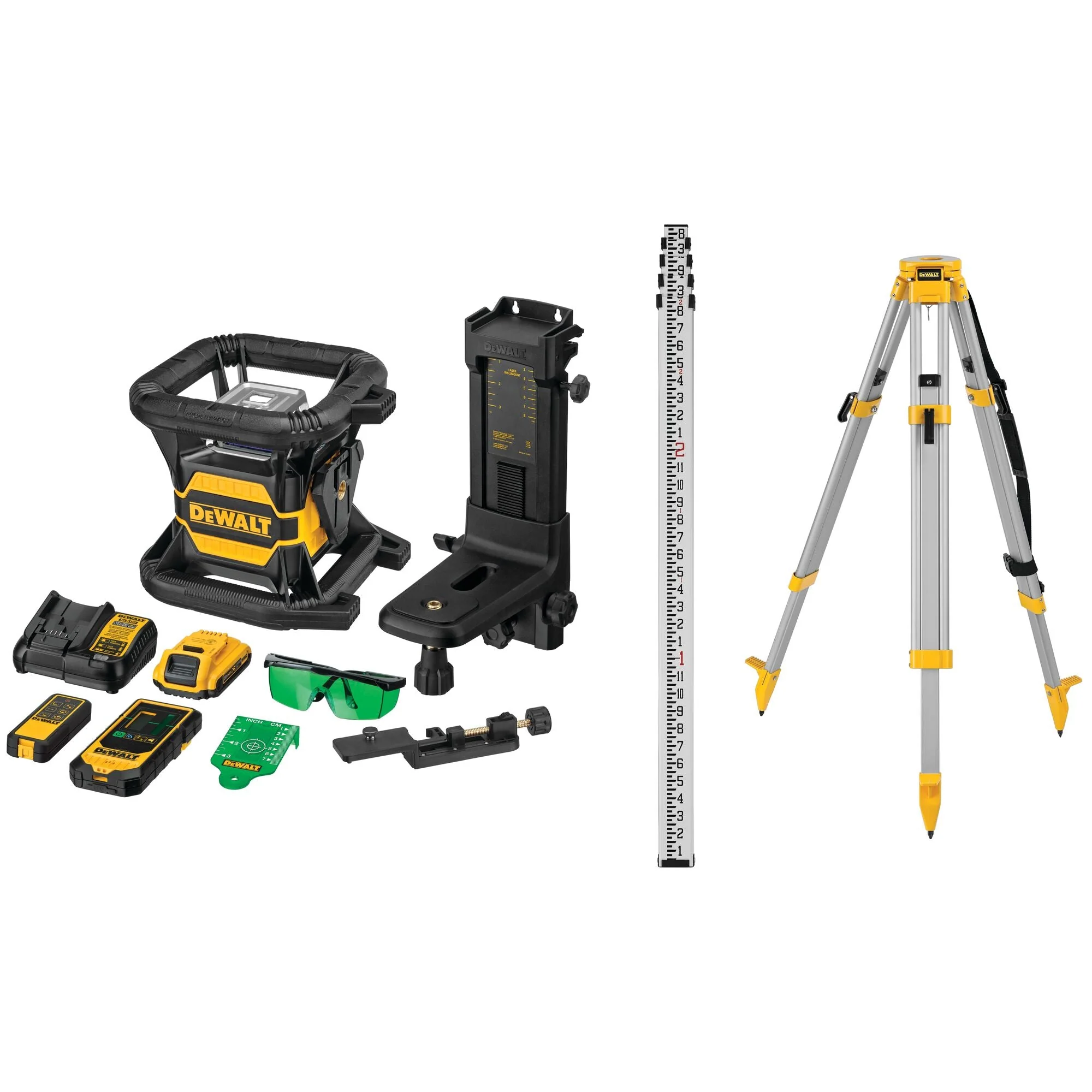 DEWALT 20V Max Laser Level Kit, Rotary, Green, 2000-Foot Range