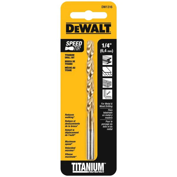 1/4" Titanium Nitride Coating Split Point Twist Drill Bit / 1 Pack
