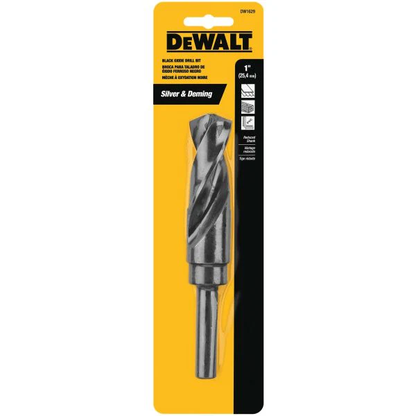 DEWALT 1" Silver & Deming Black Oxide Drill Bit - 1/2" Shank