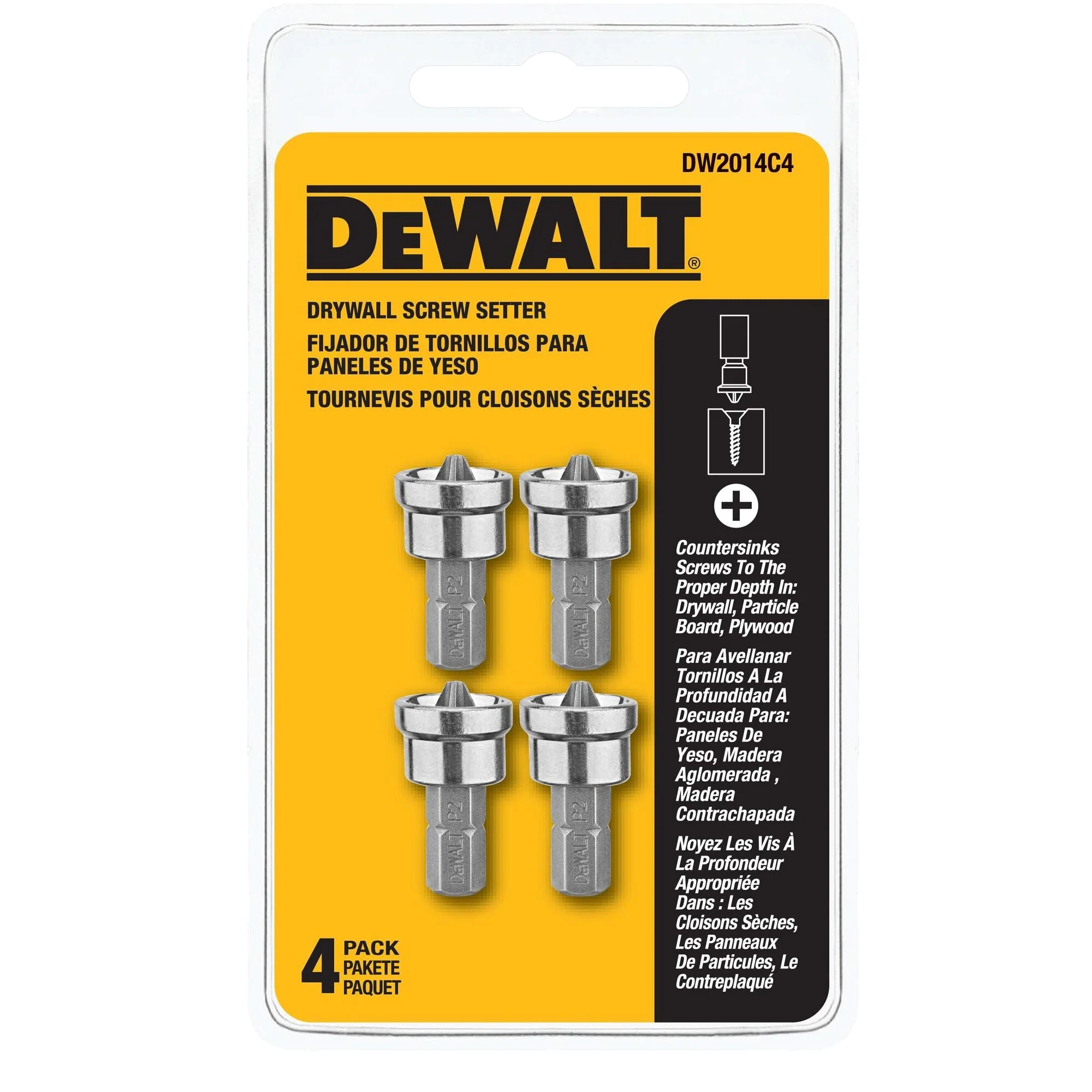DEWALT Drywall Screw Setter carded set of 4