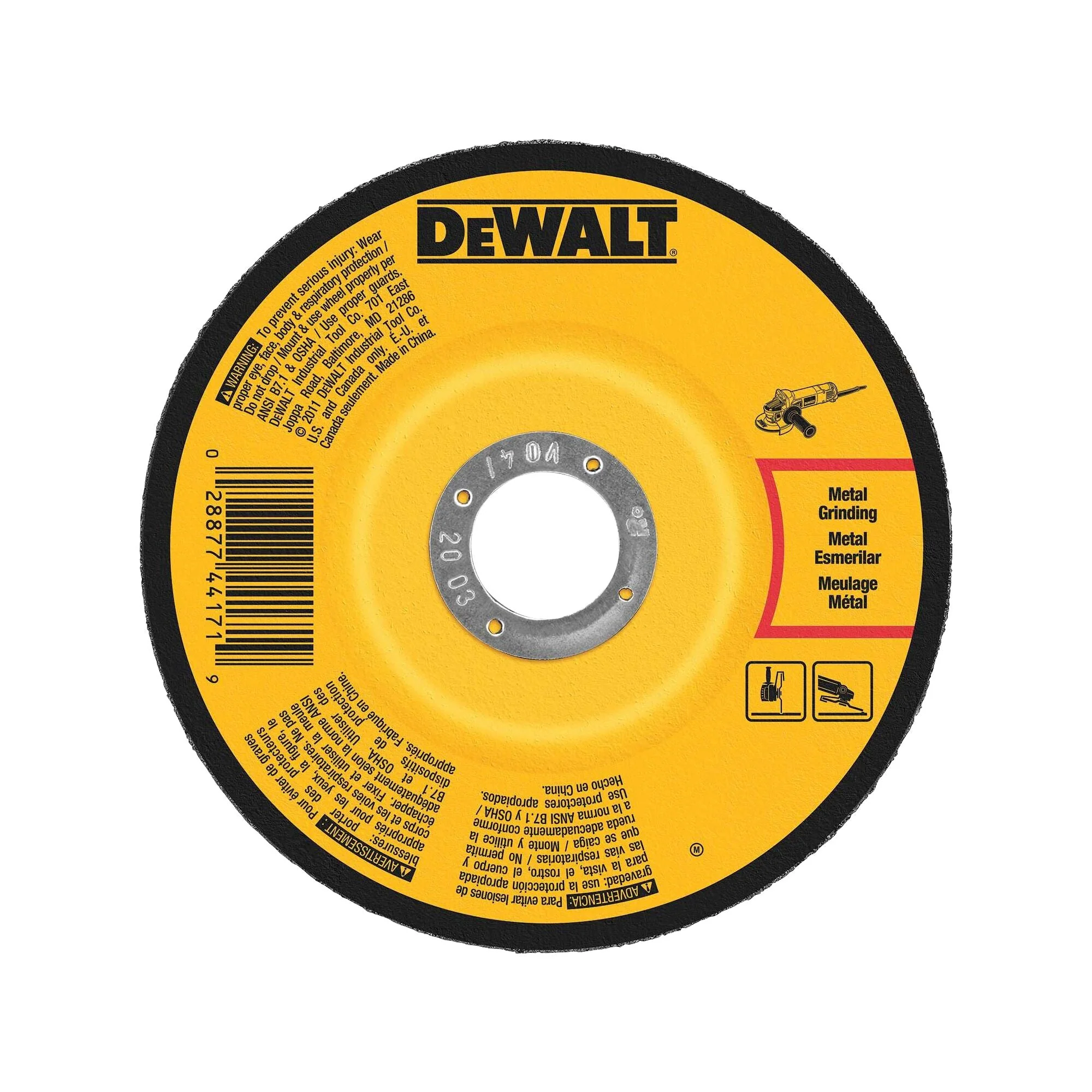DEWALT 7-Inch By 1/4-Inch High Performance Fast Metal Grinding Wheel, 7/8-Inch Arbor