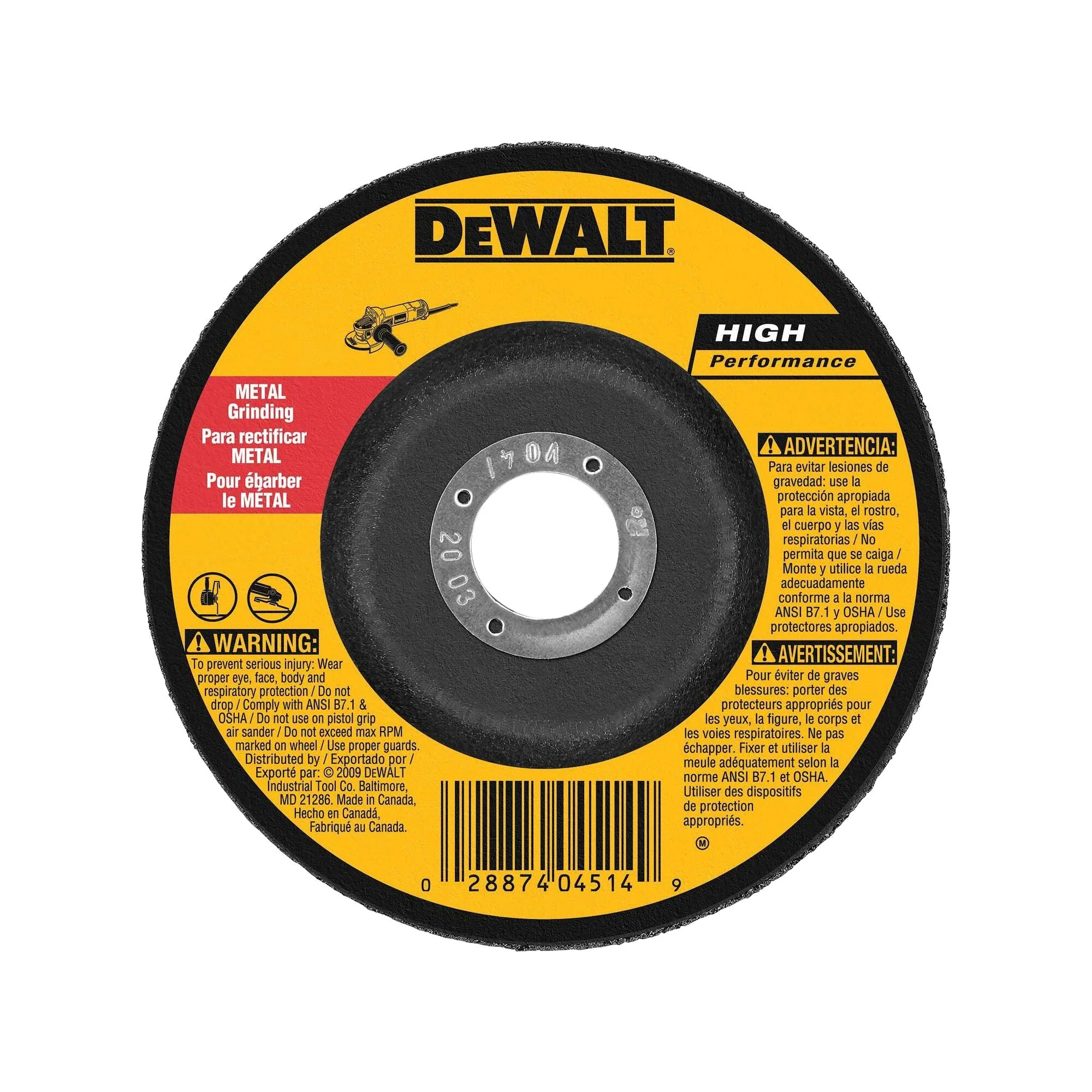 DEWALT 6-Inch By 1/4-Inch By 7/8-Inch General Purpose Metal Grinding Wheel (1-Pack)