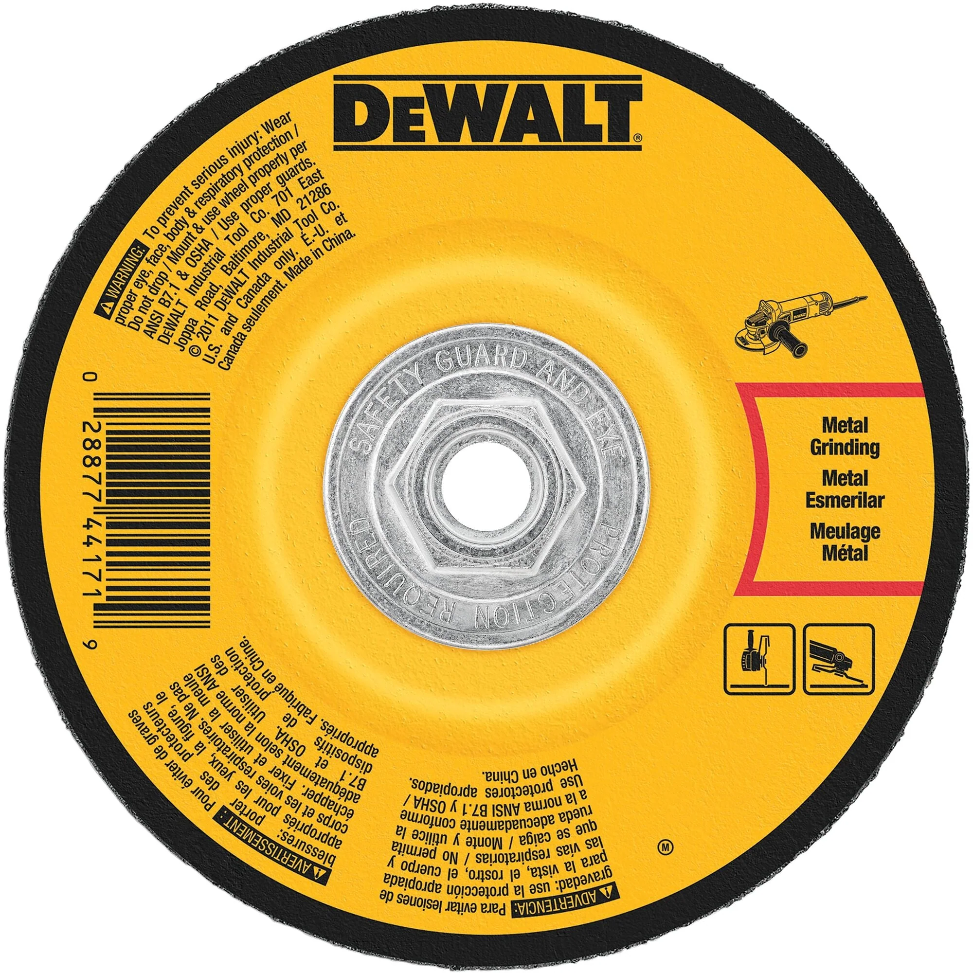 DEWALT 6-Inch By 1/4-Inch By 5/8-Inch-11 High Performance Metal Grinding Wheel