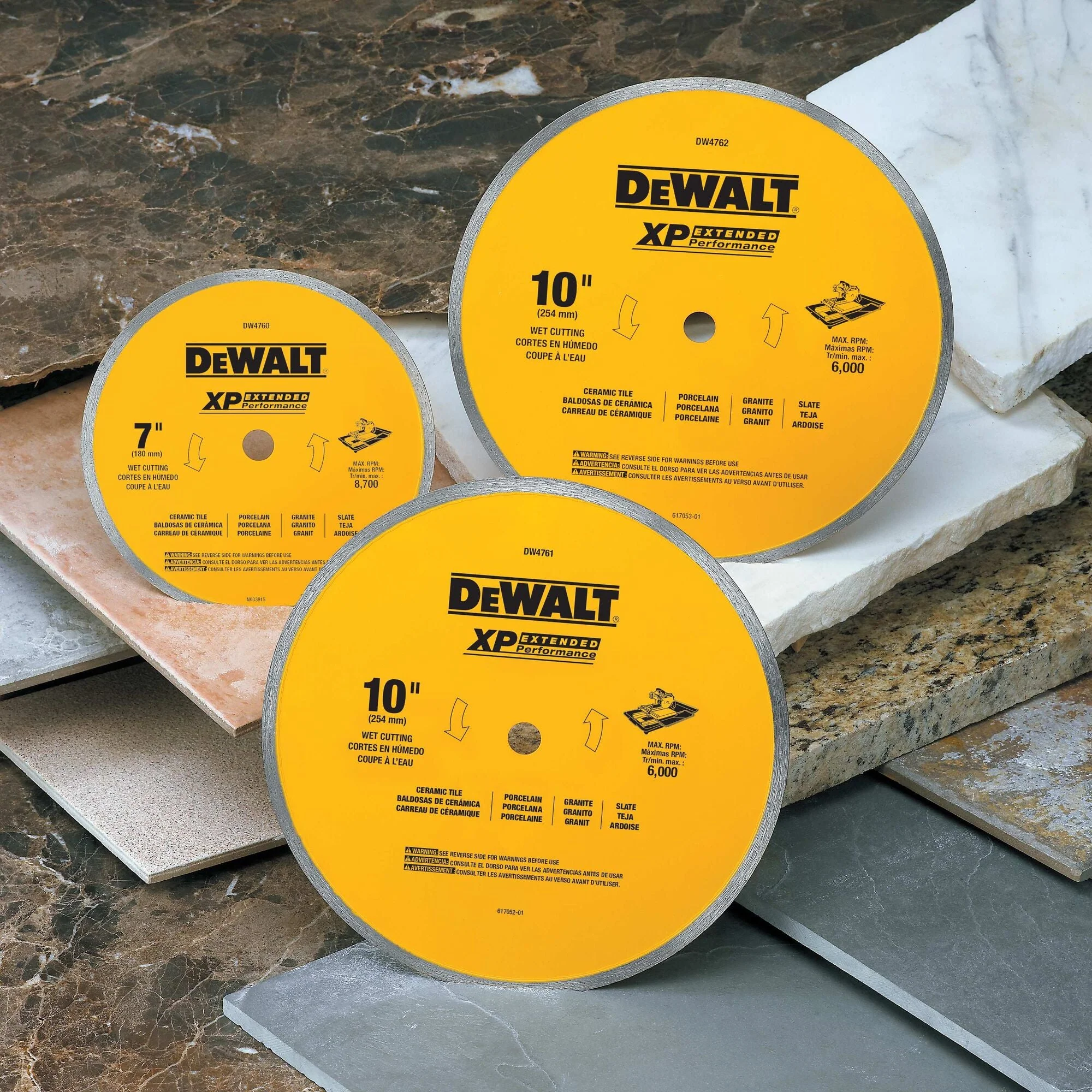 DEWALT Diamond Blade For Porcelain Or Tile, Wet Cutting, Continuous Rim, 5/8-Inch Arbor, 10-Inch