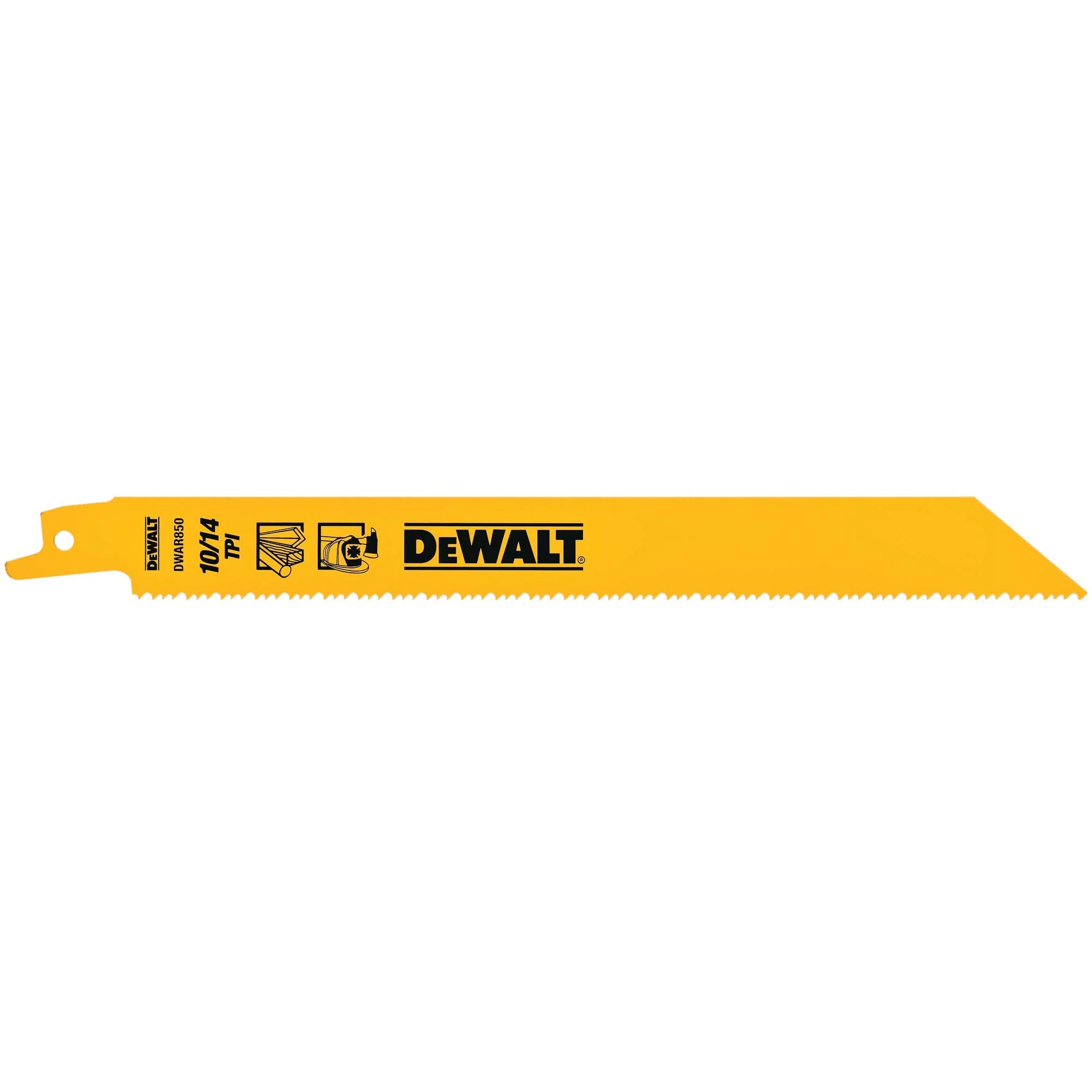 DEWALT Reciprocating Saw Blades, Straight Back, 8-Inch, 10/14 Tpi, 5-Pack