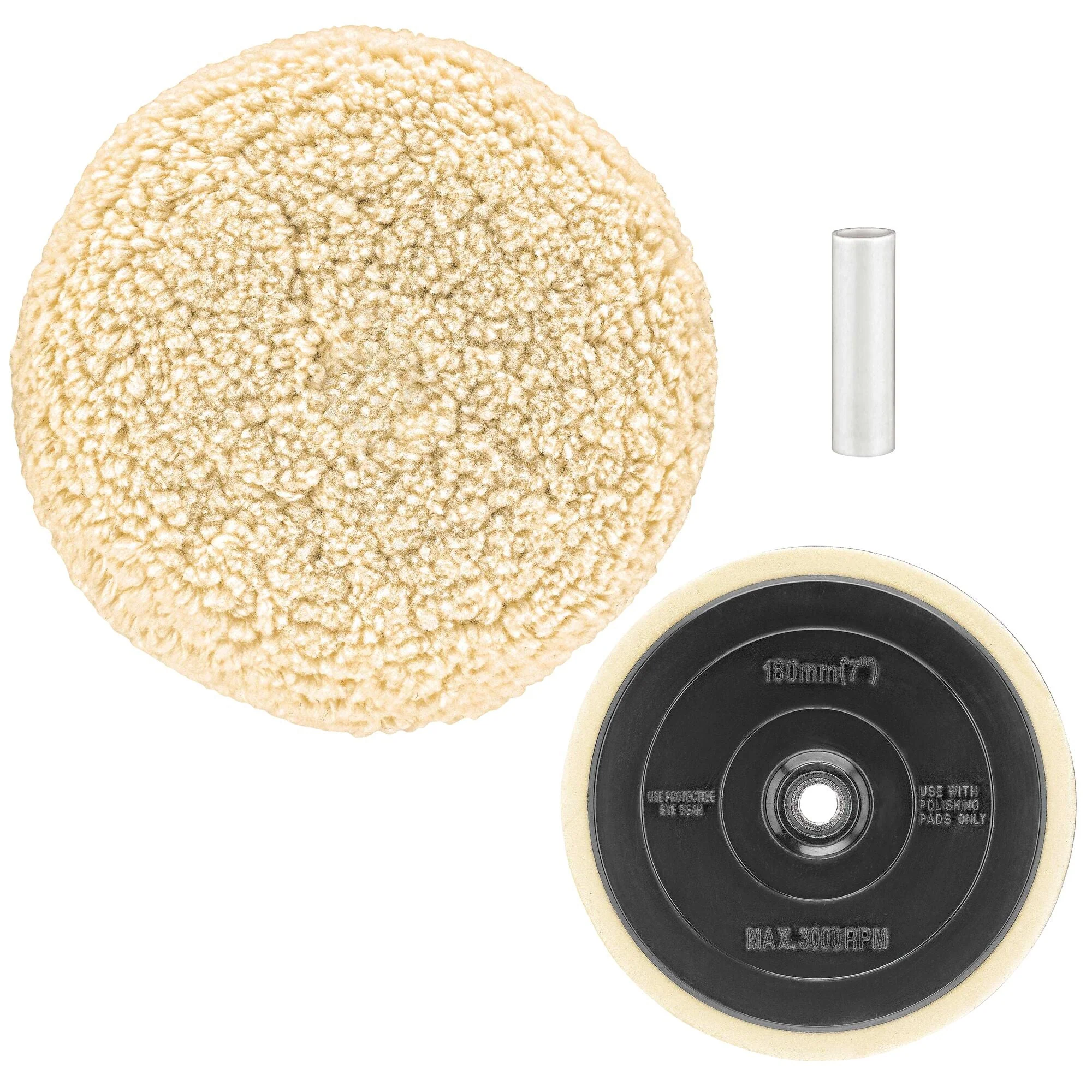 DEWALT 7" Wool Buffing Pad & backing pad combo kit