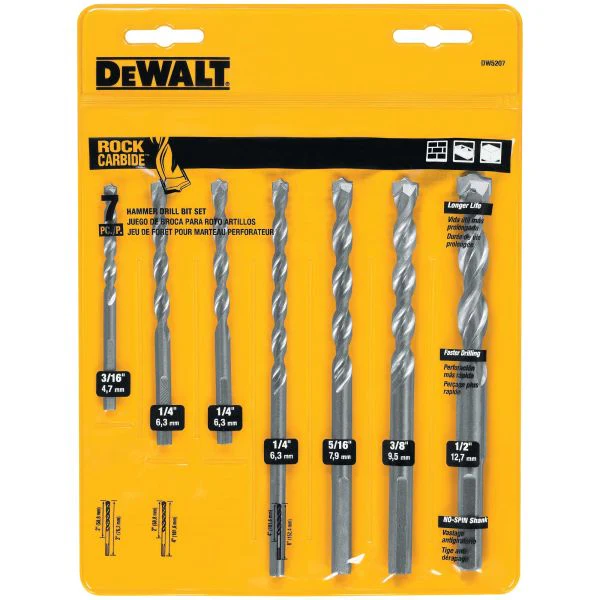 7 Pc Premium Percussion Masonry Drill Bit Set