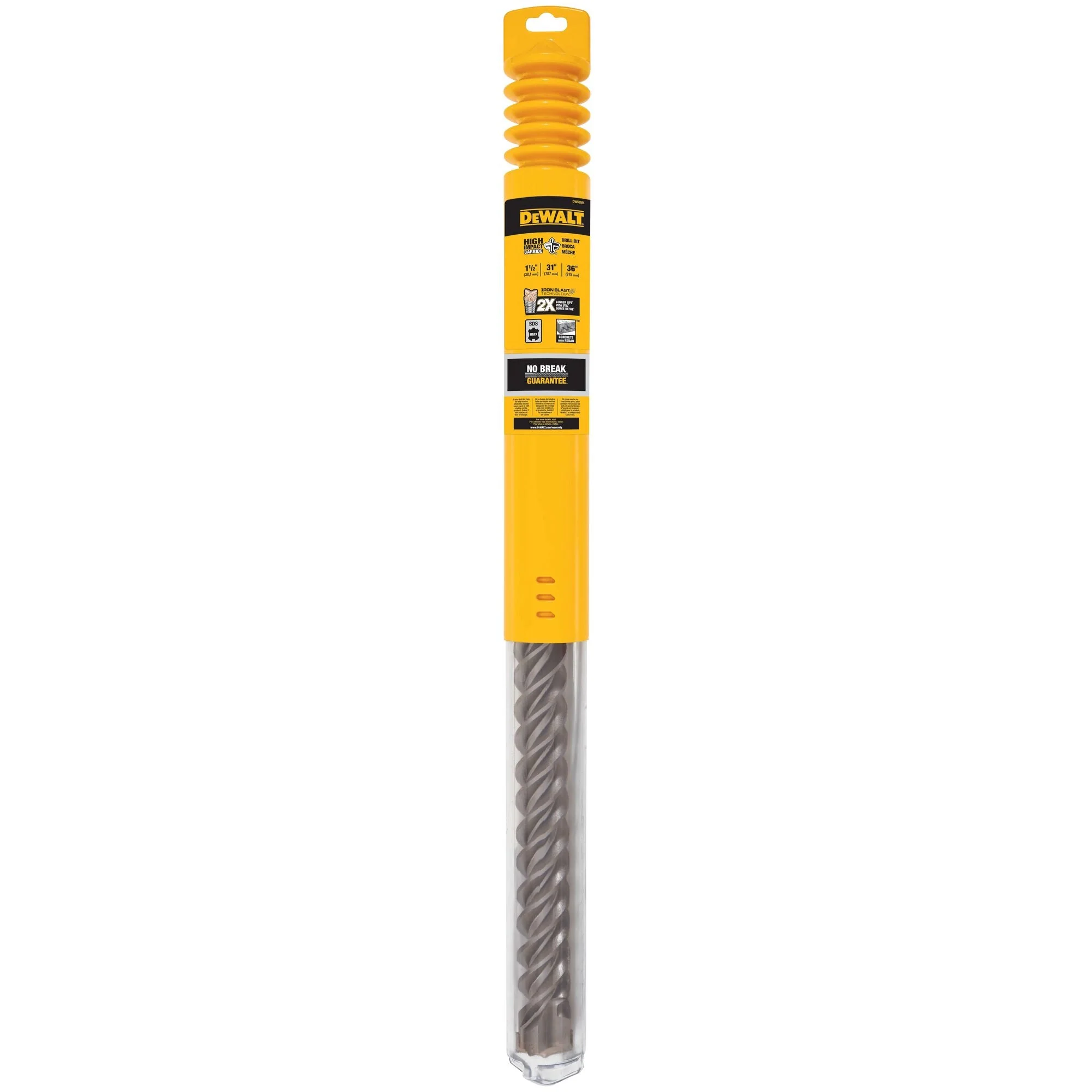 DEWALT Drill Bit, High Impact, 4 Cutter, Sds Max, 1-1/2-Inch X 31-Inch X 36-Inch