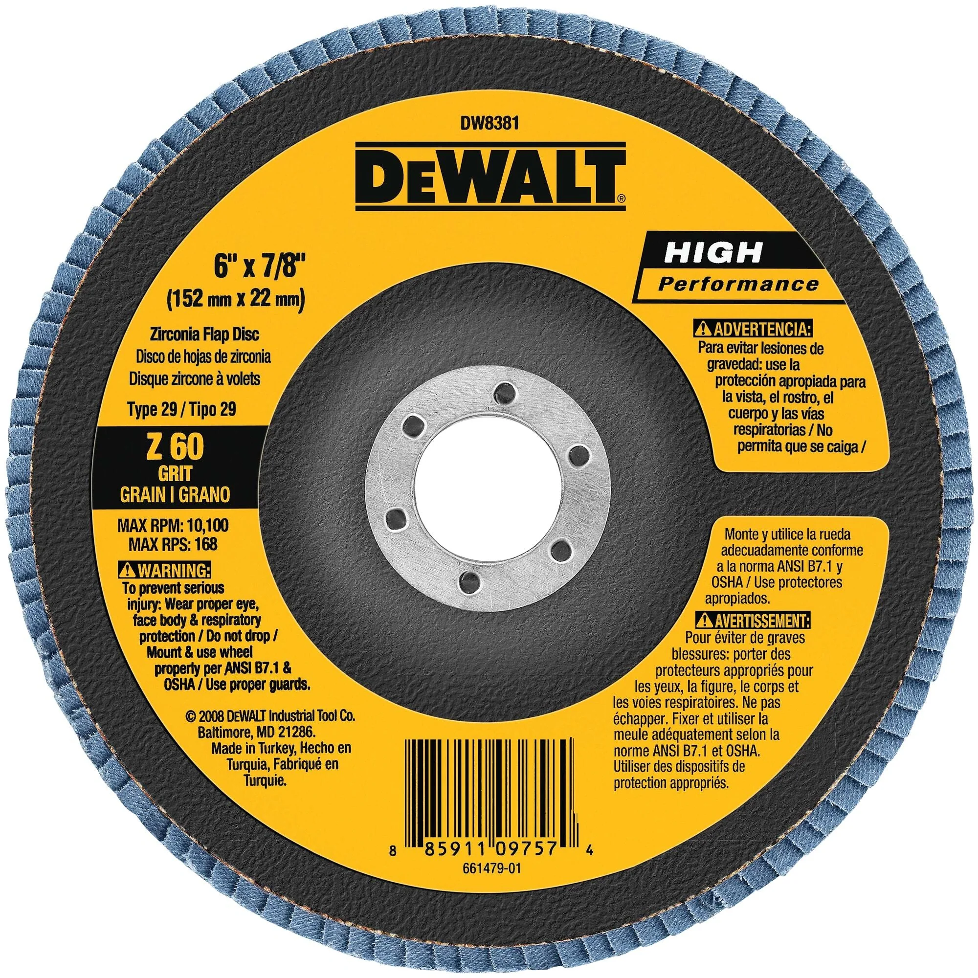 DEWALT 6 X 7/8 60G T29 HP FLAP