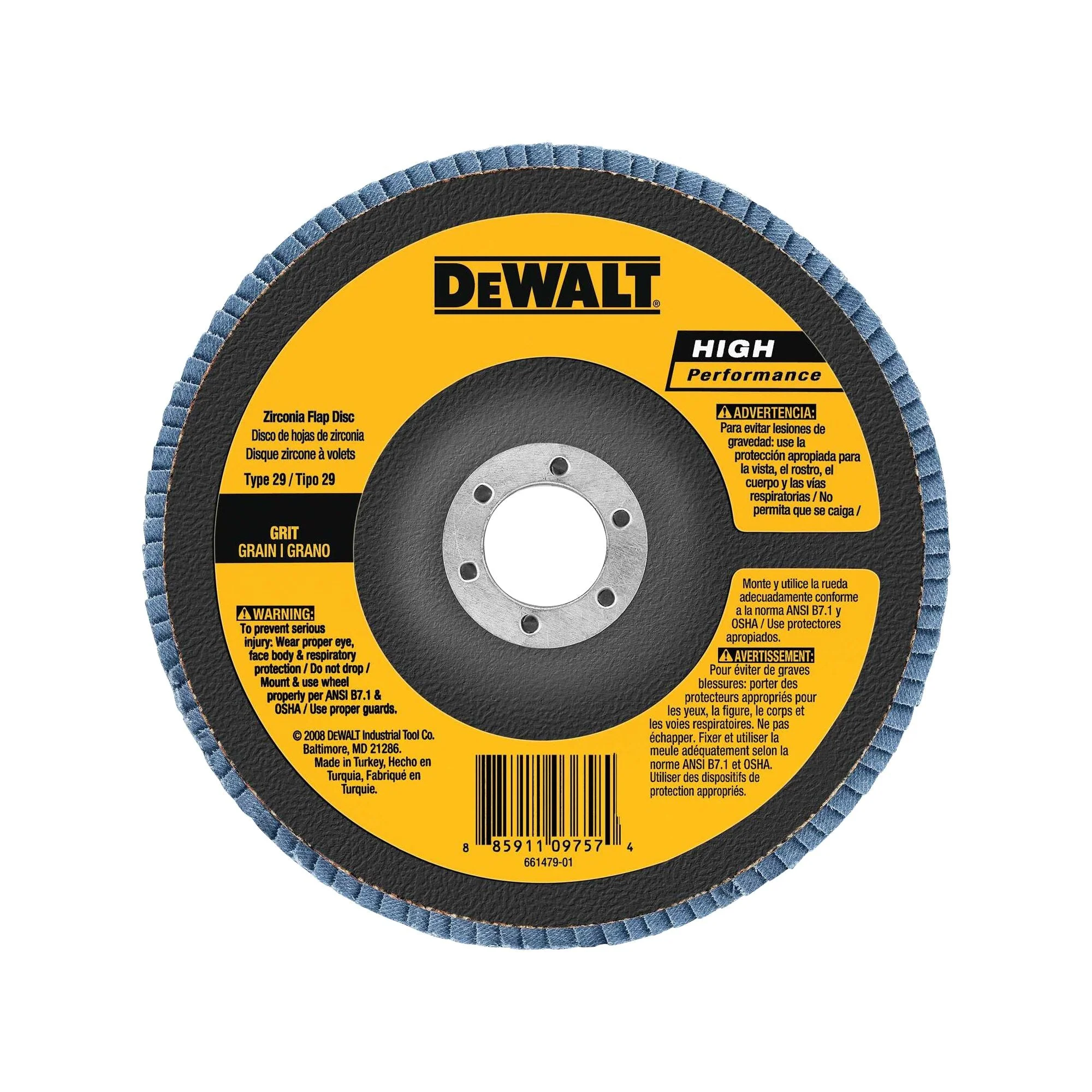 DEWALT DEWALT8382 6-Inch X 7/8-Inch 80G Type 29 Hp Flap Disc
