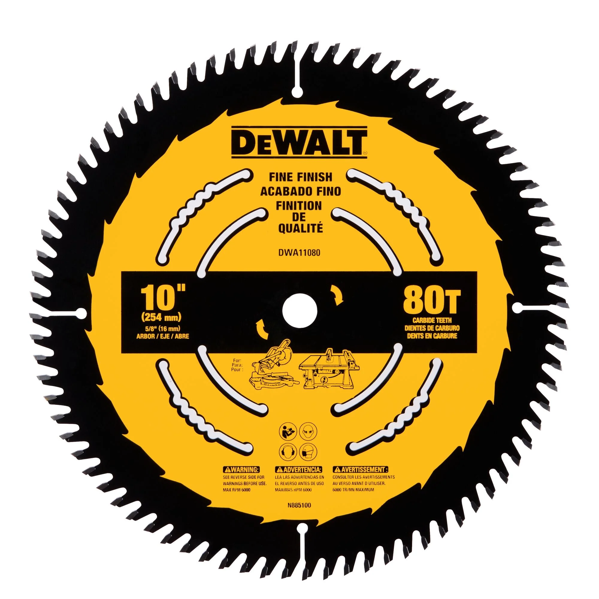 10 in Fine Finish Saw Blade (80 Tooth)