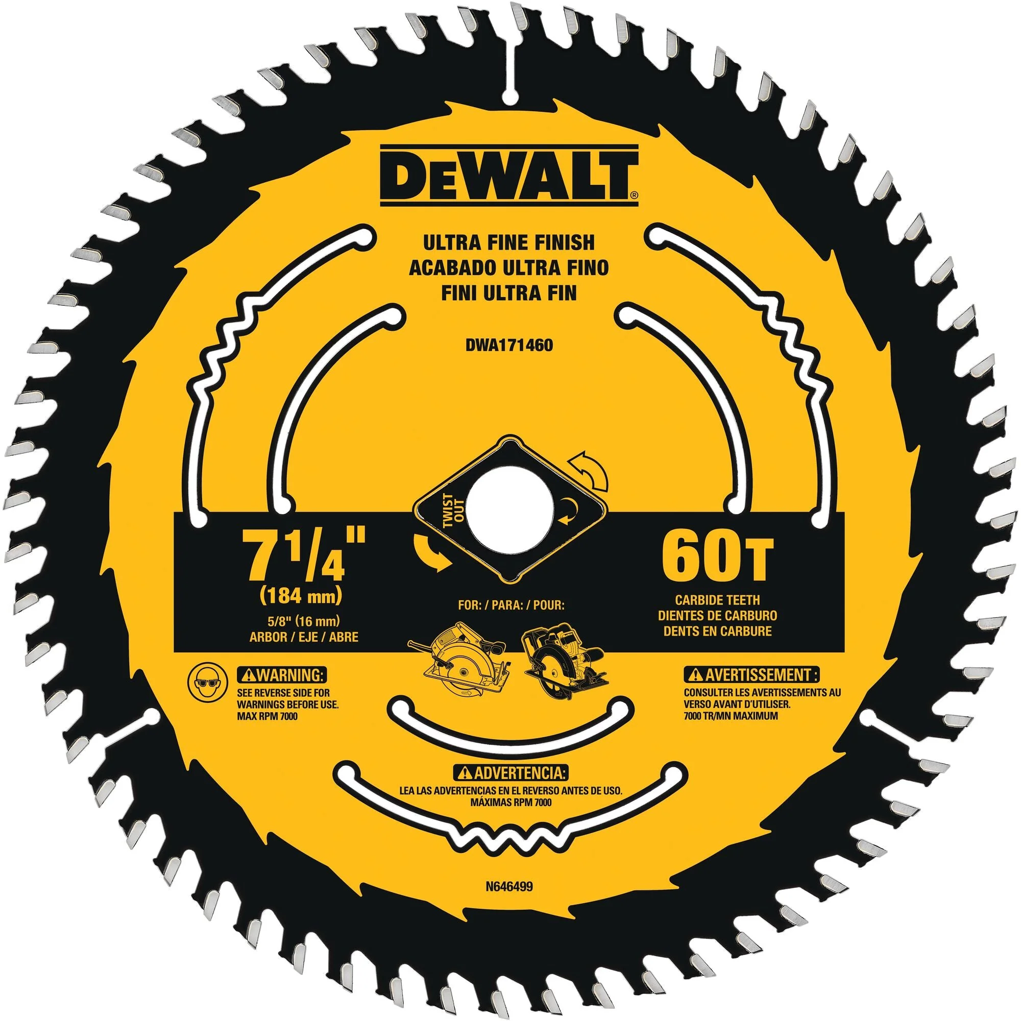 DEWALT 7-1/4-Inch 60-Tooth Circular Saw Blade