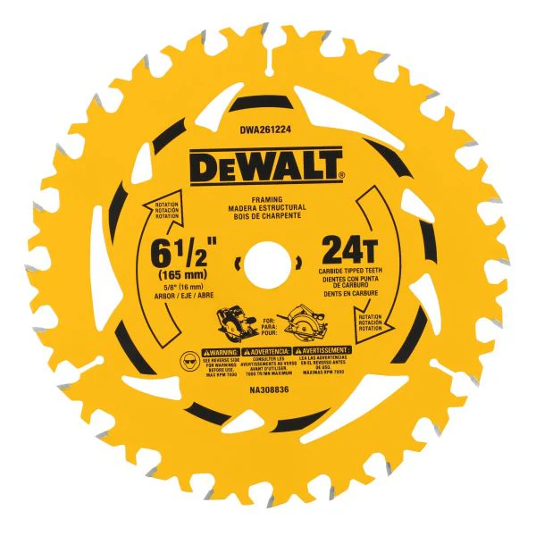 DEWALT 6-1/2 in. 24T Circular Saw Blade