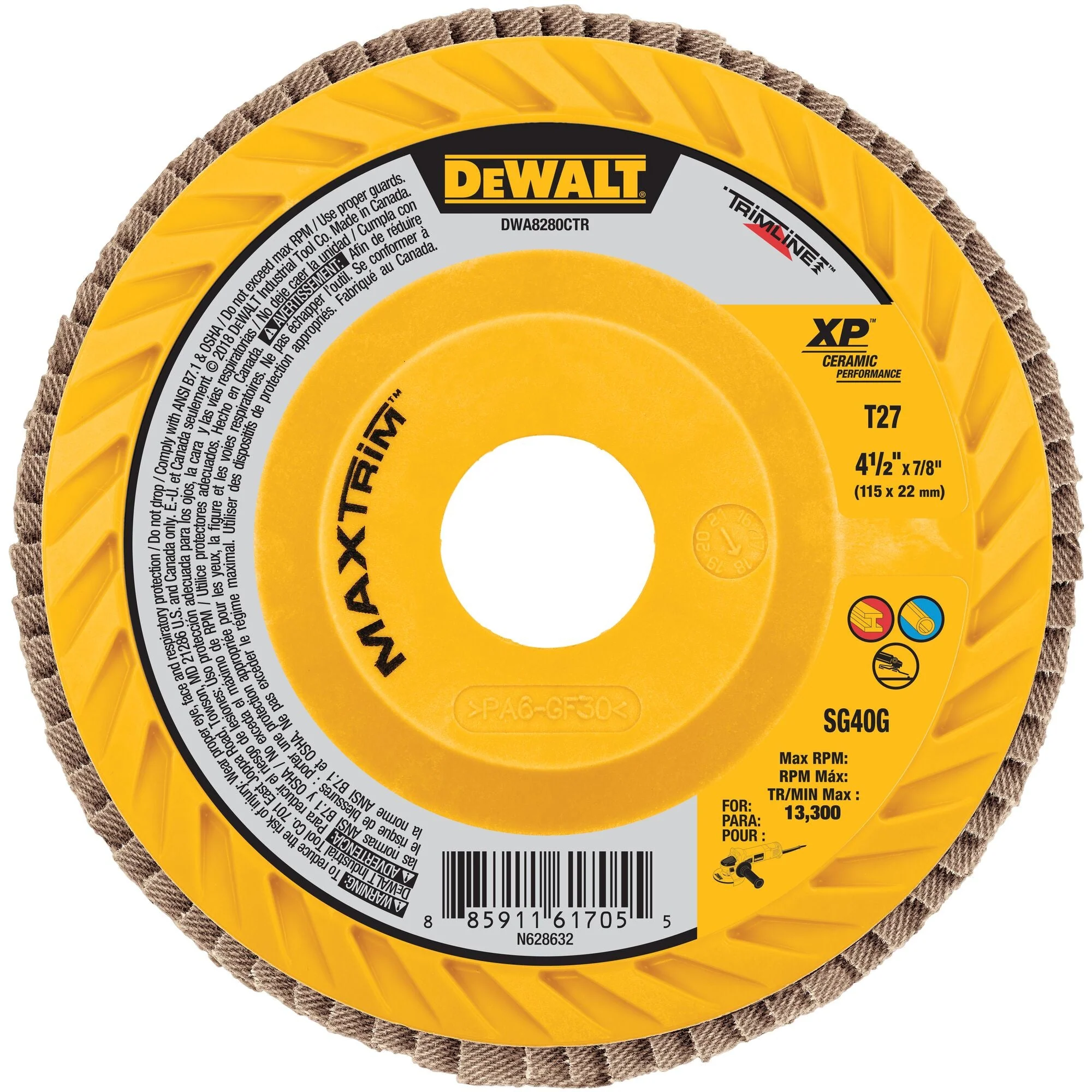 DEWALT Xp Ceramic Maxtrim Trimmable Flap Disc