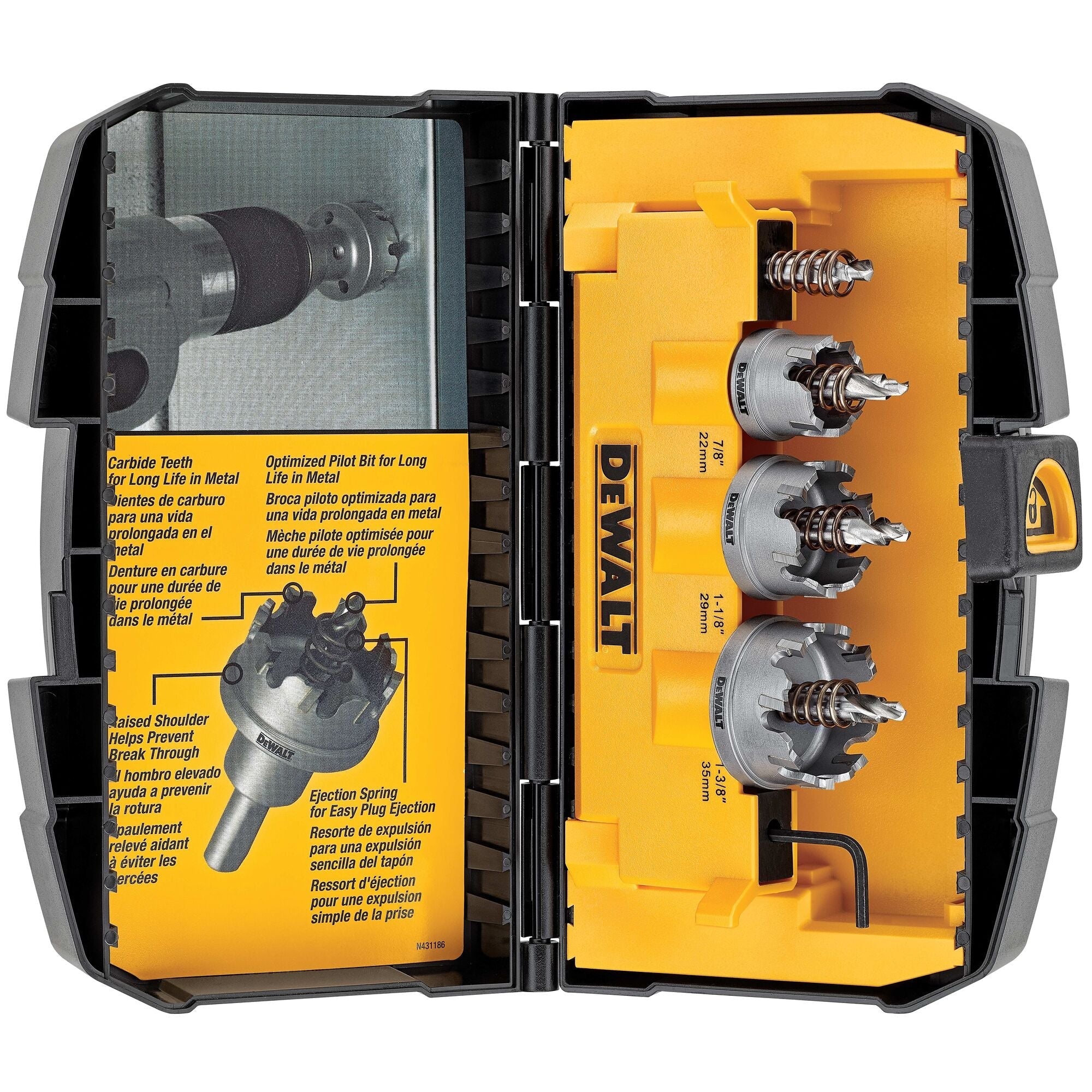 DEWALT Hole Saw Kit, Metal Cutting, Carbide, 3-Piece
