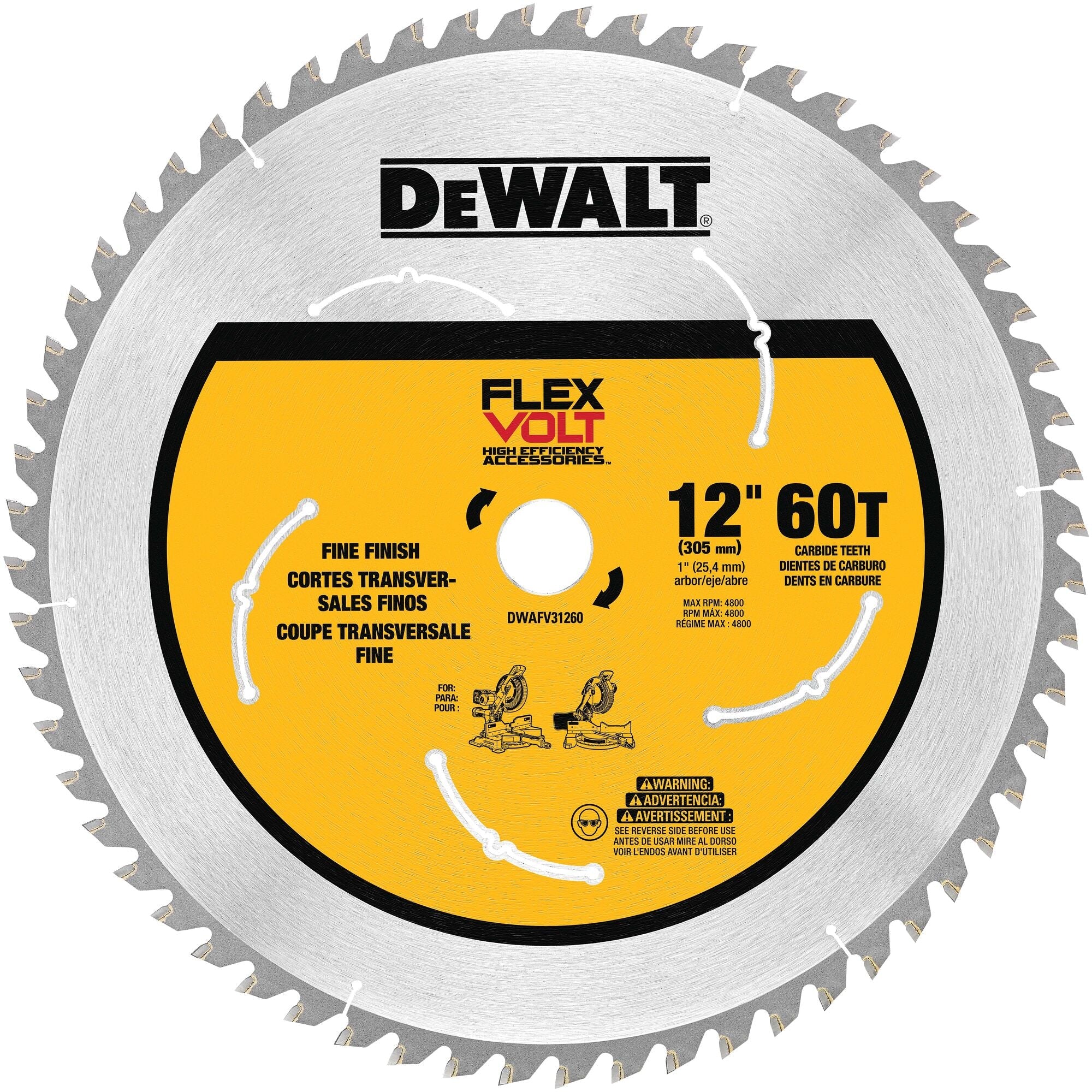 DEWALT Flexvolt Miter Saw Blade, 12-Inch, 60-Tooth - Image 2