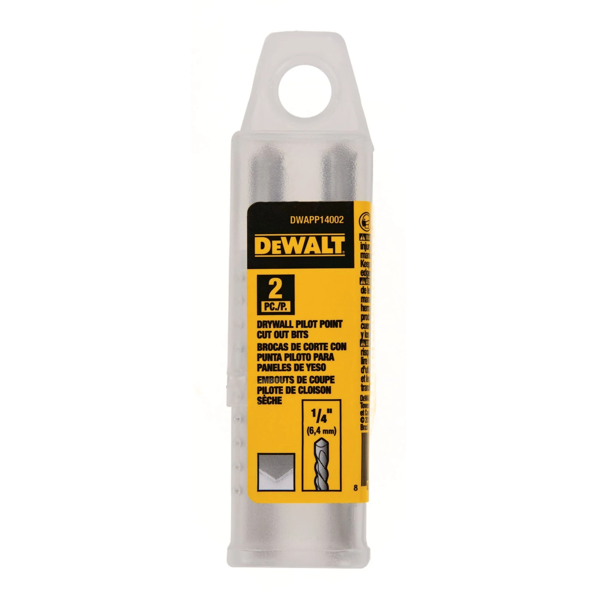 DEWALT 1/4In Drywall Pilot Point™ Cut Out Bit 2 Pack