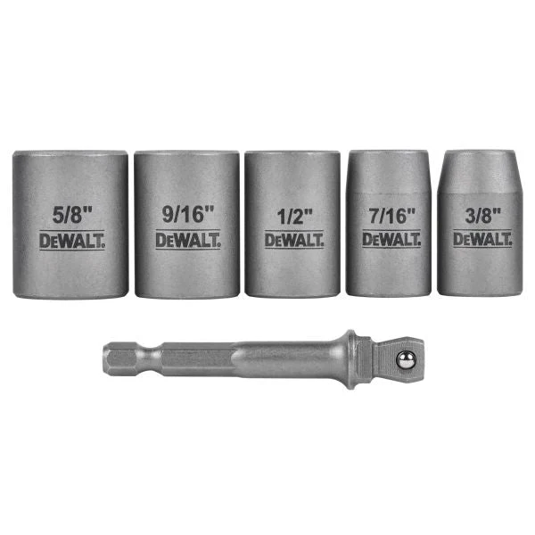 DEWALT 6Pc Short Std. Socket Set W/ 3/8 in. Adpt