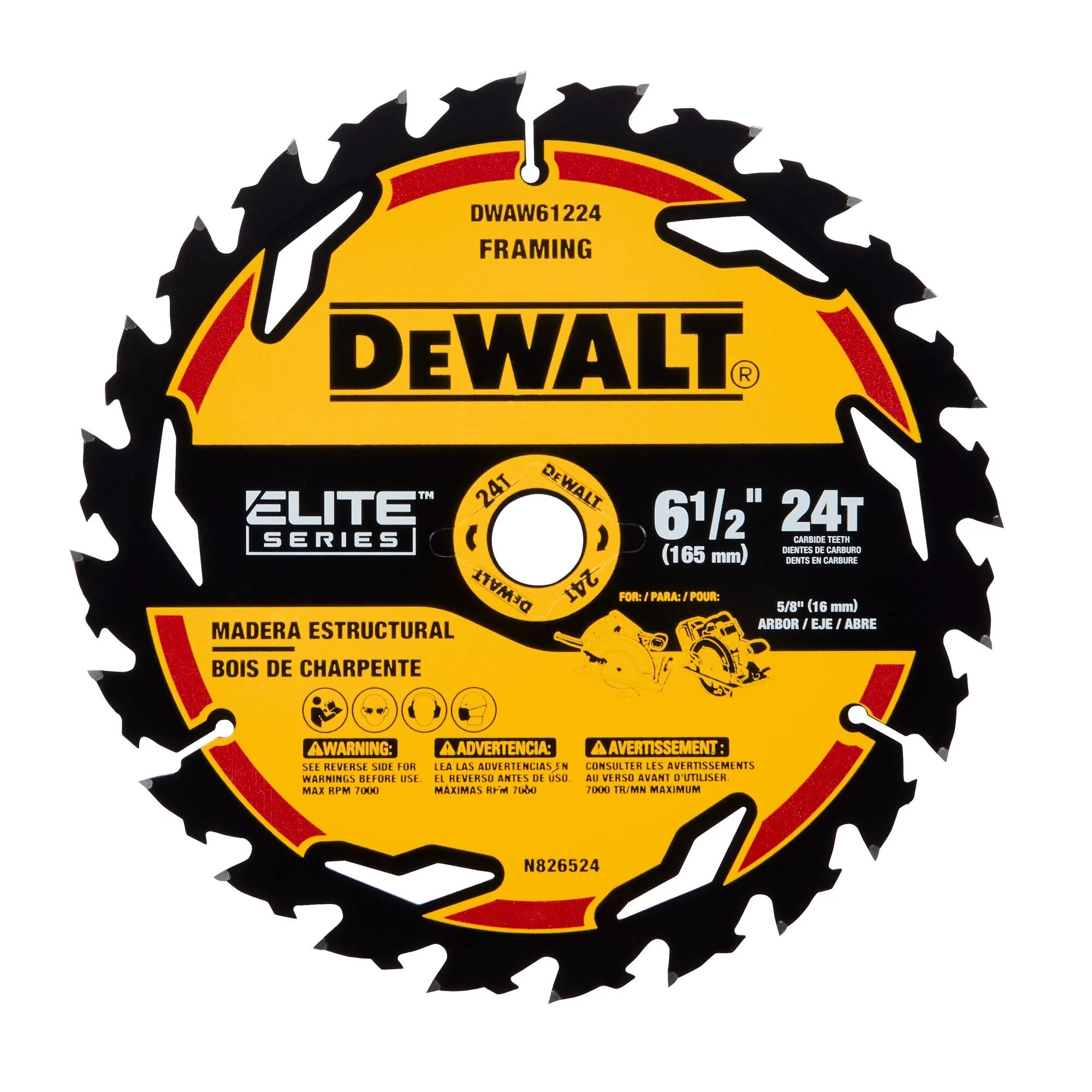 DEWALT 6 1/2In 24T Elite Series Blister
