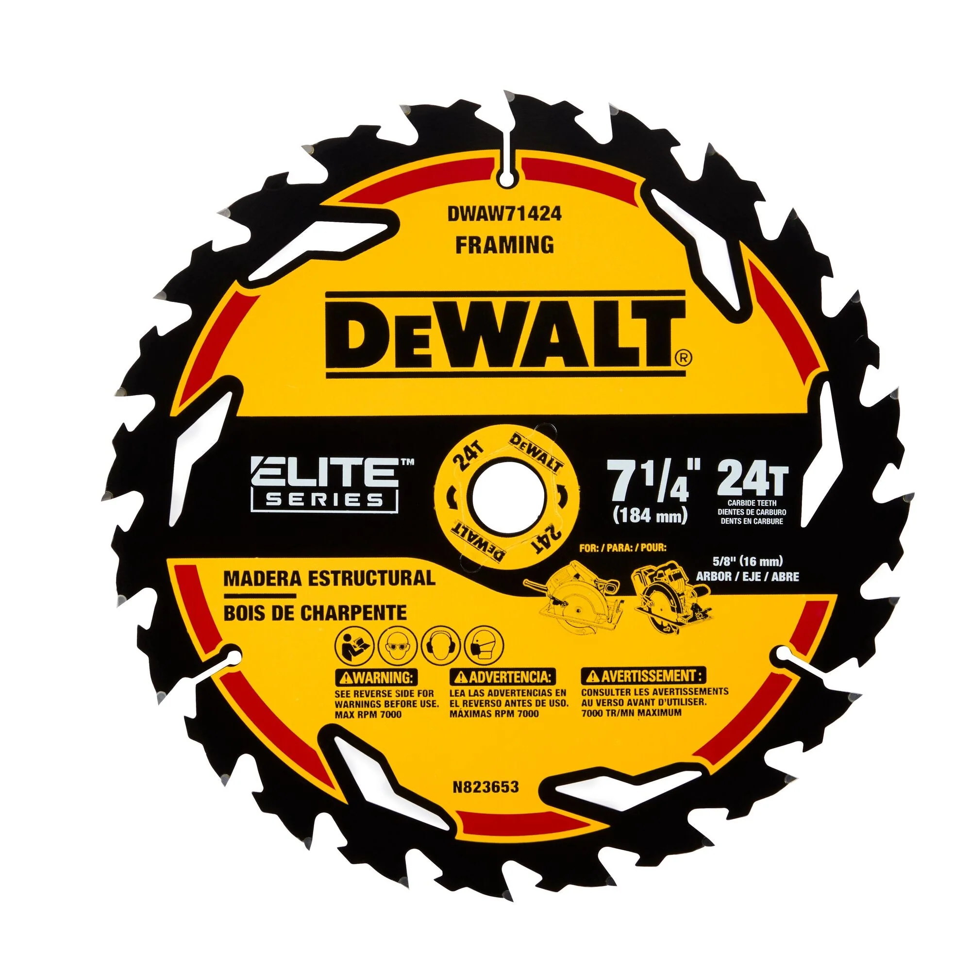 DEWALT 7 1/4" 24T Elite Series Blister