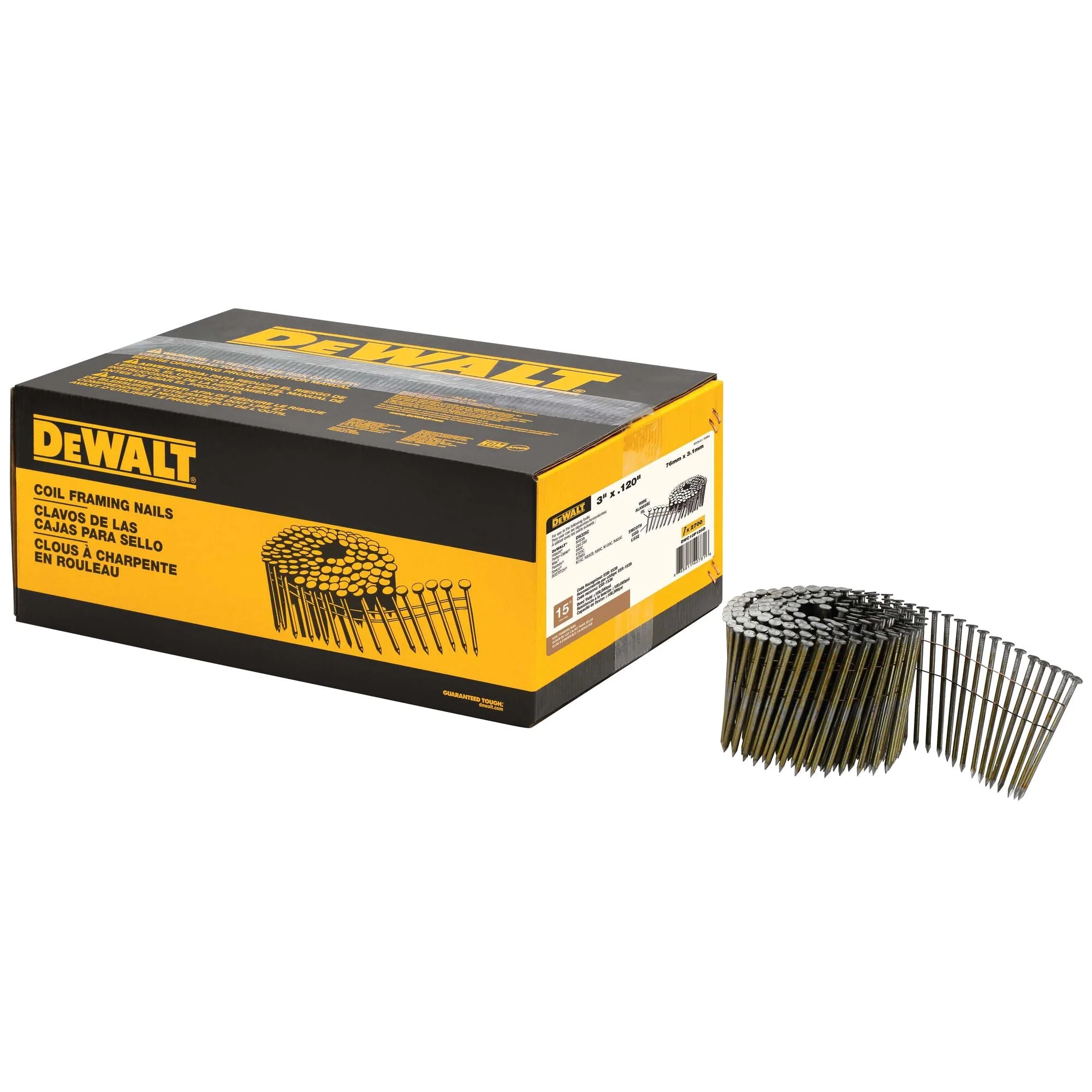 DEWALT 3 X .120 Smooth Bright Coil Qty 2,700