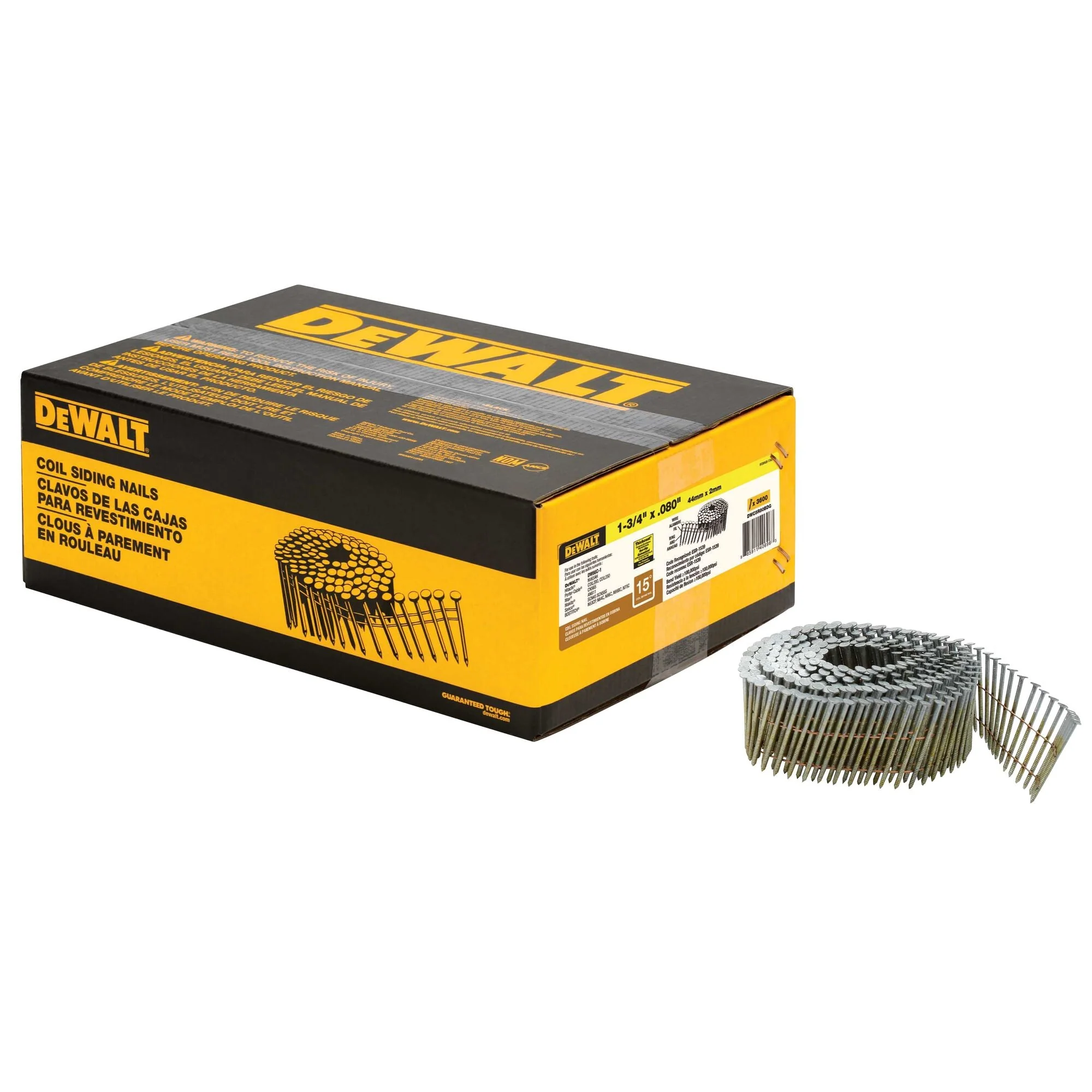 DEWALT 1-3/4" X .080" 15 Degree Coil Siding Galvanized Ring Shank Nail