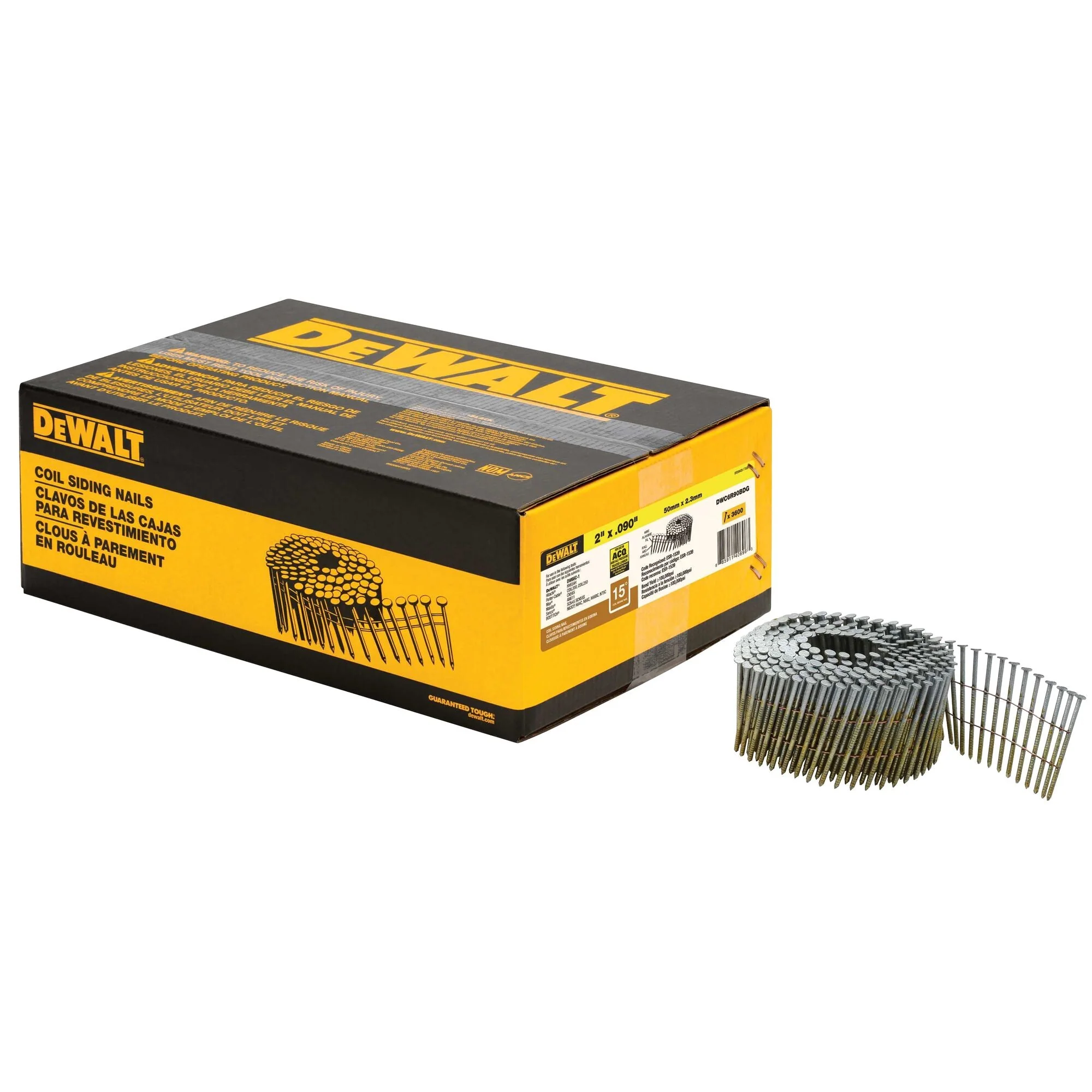 DEWALT 2" By .090 Ring Galv Siding Nail (3, 600 Per Box), Steel, Flat