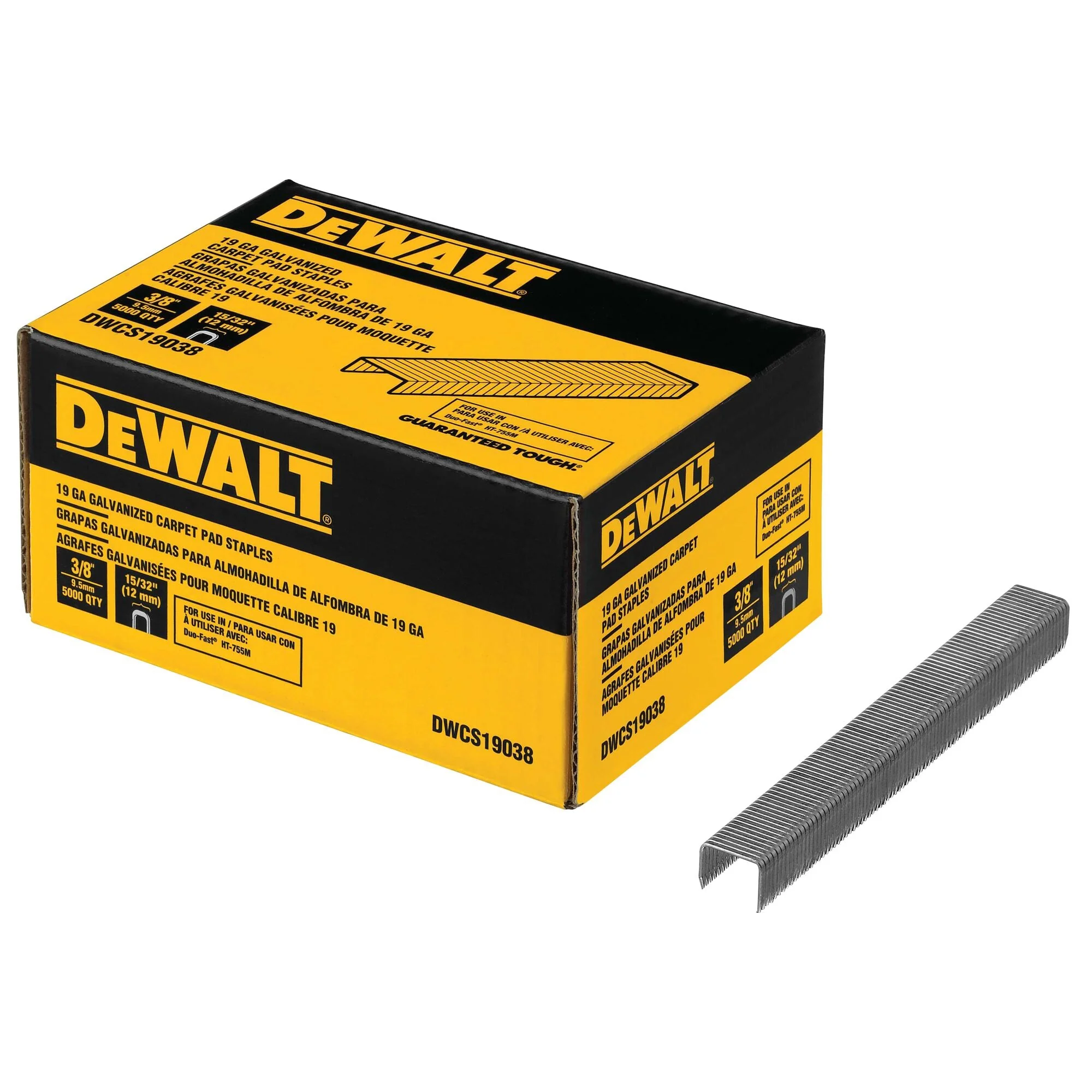 DEWALT 19Ga 15/32 Crown 3/8 Staple 5M