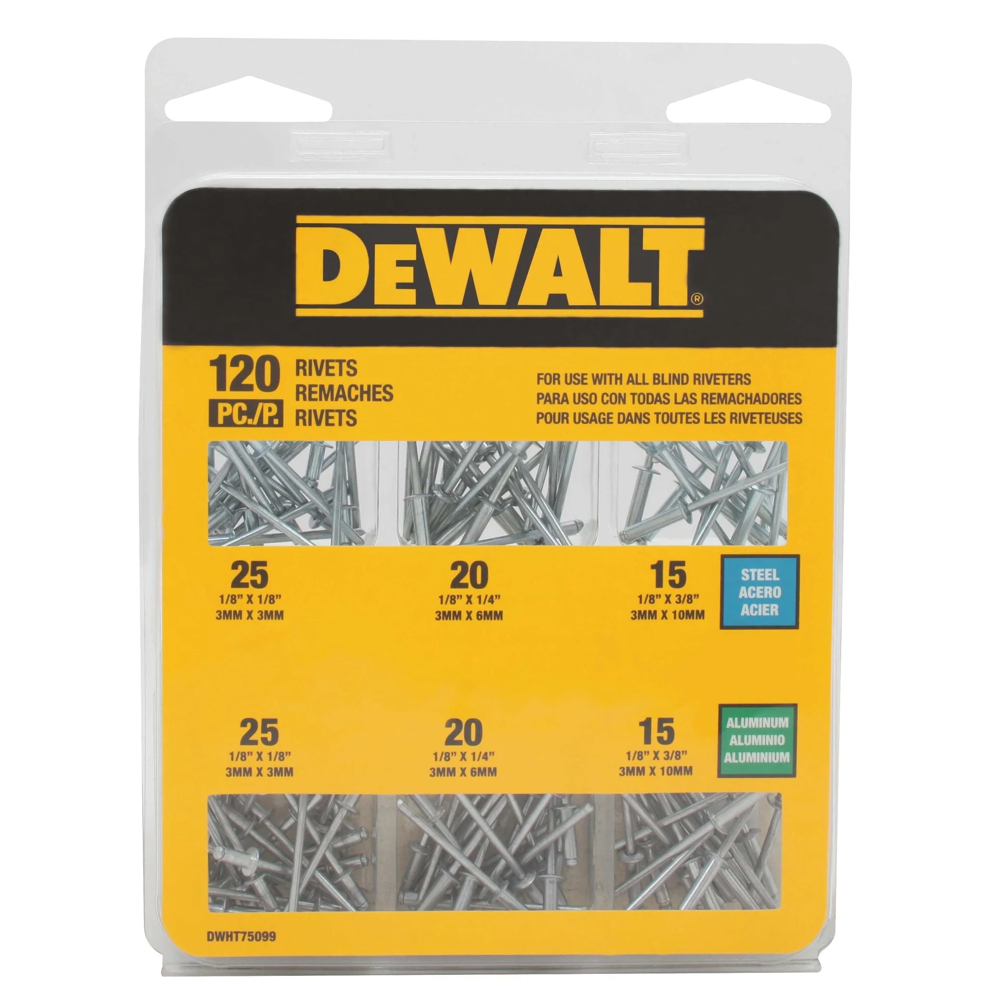 DEWALT Rivet Assortment Pack 120-Piece