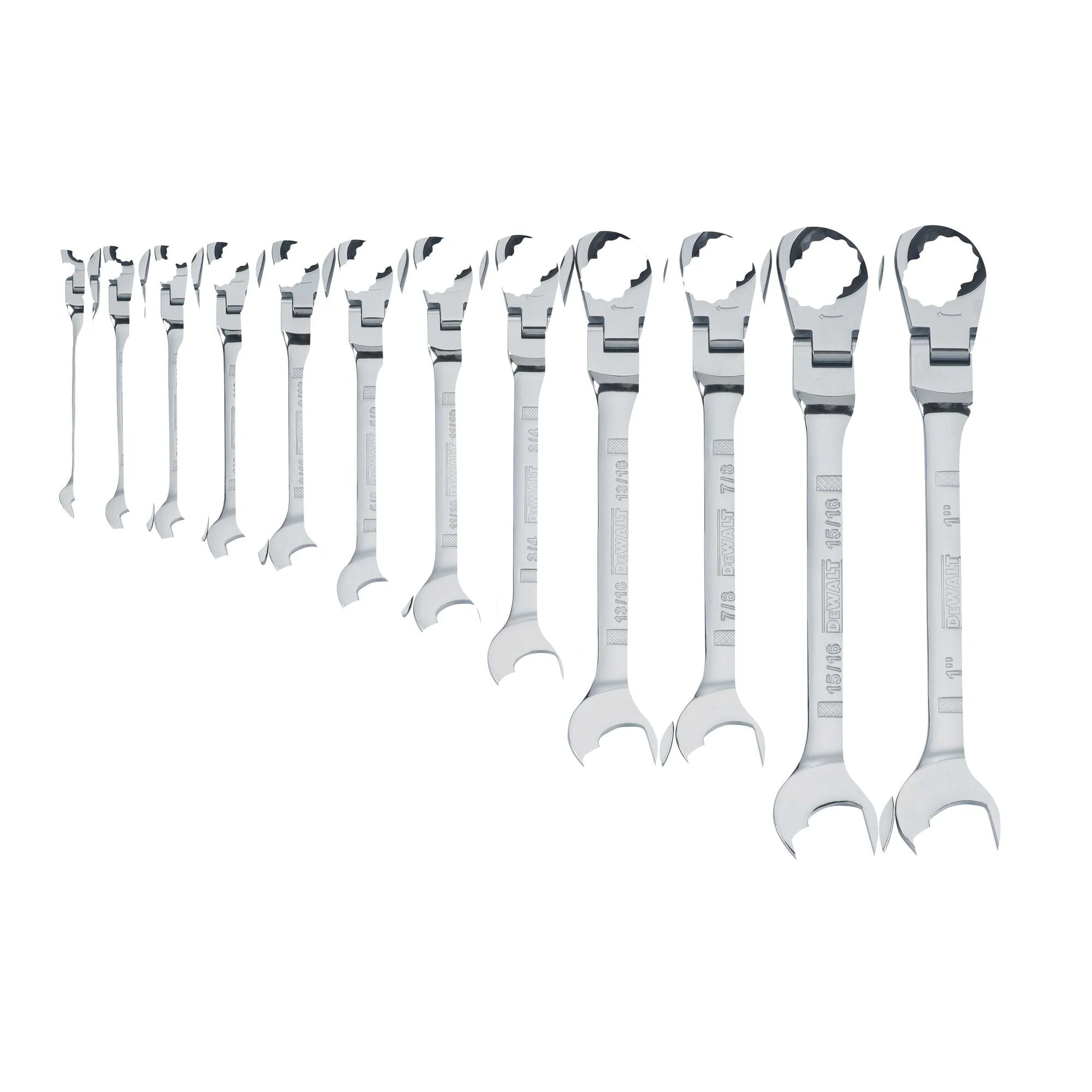 12 Piece Flex Head Ratcheting Wrench Set
