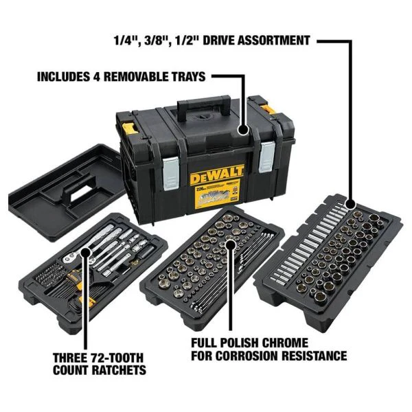 DEWALT 226 Pc. Mechanics Tool Set with ToughSystem™ Large Case