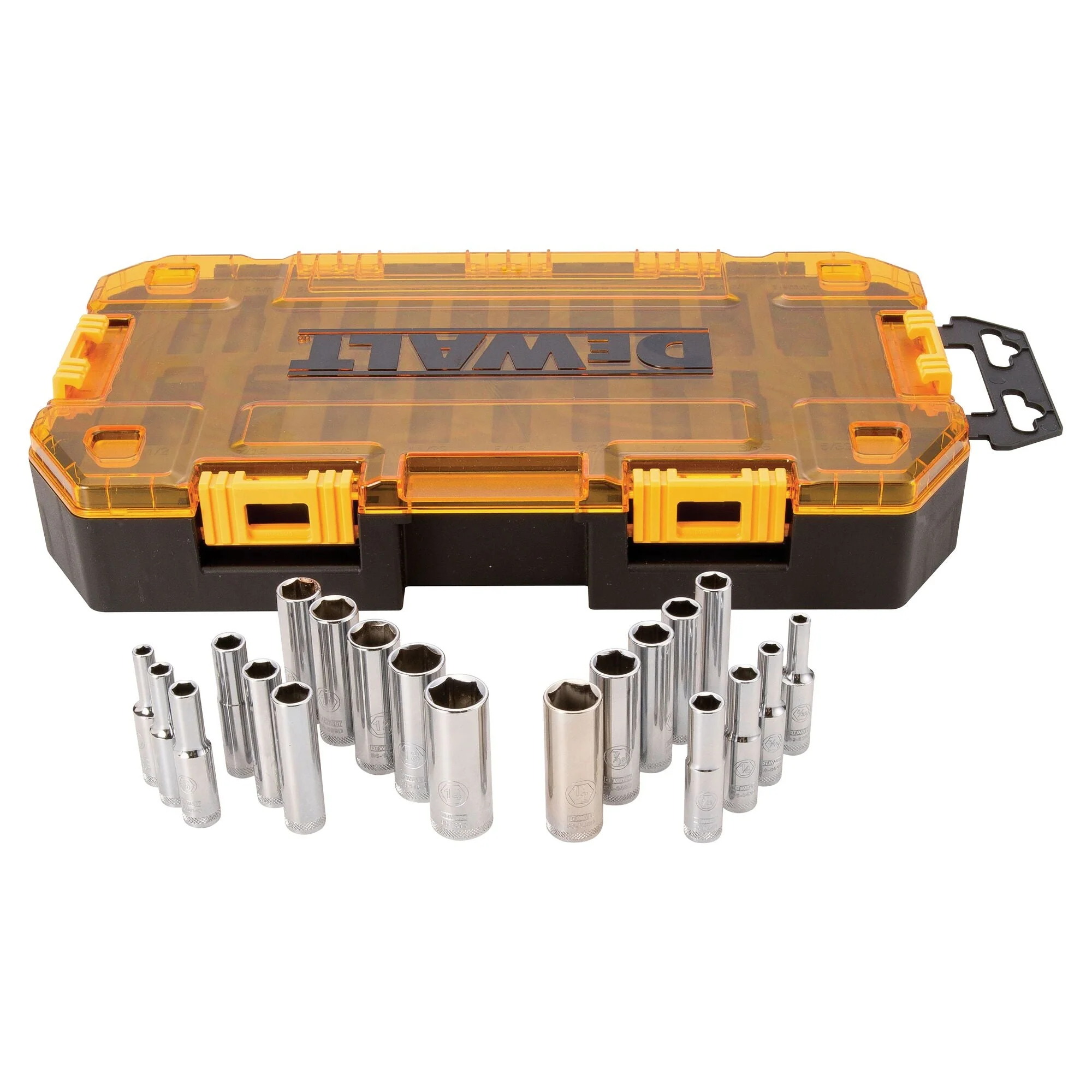 DEWALT Deep Socket Set, 20-Piece, 1/4" Drive Metric/SAE