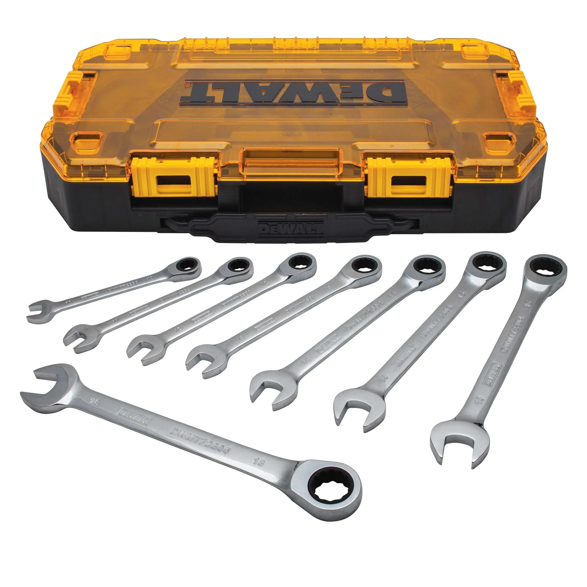 8 Piece Full Polish Ratcheting Combination Metric Wrench Set