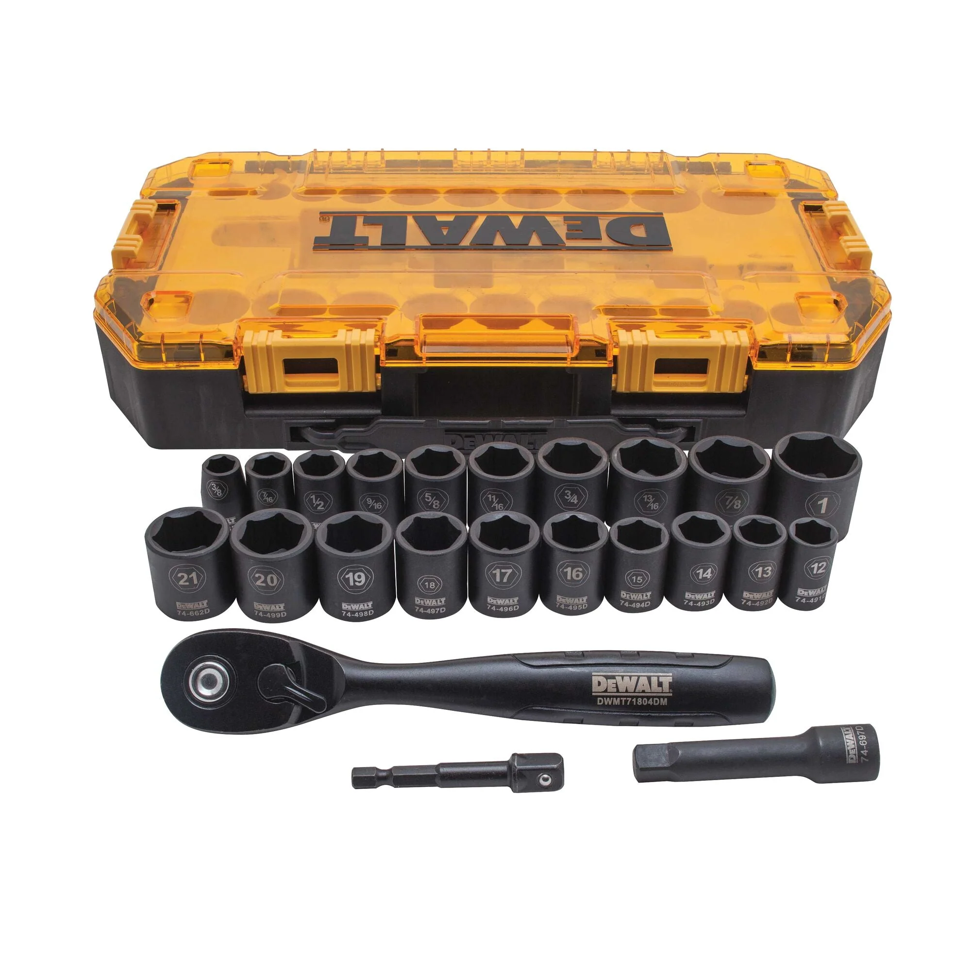 DEWALT Impact Socket Set, 23-Piece, 3/8" Drive Metric/SAE