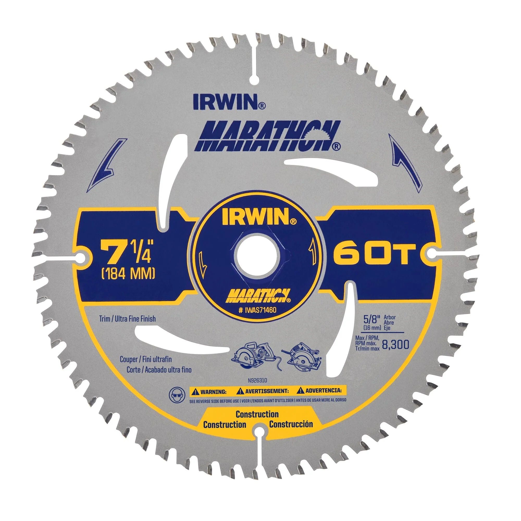 IRWIN 7-1/4" 60T Saw Blade Security Tag