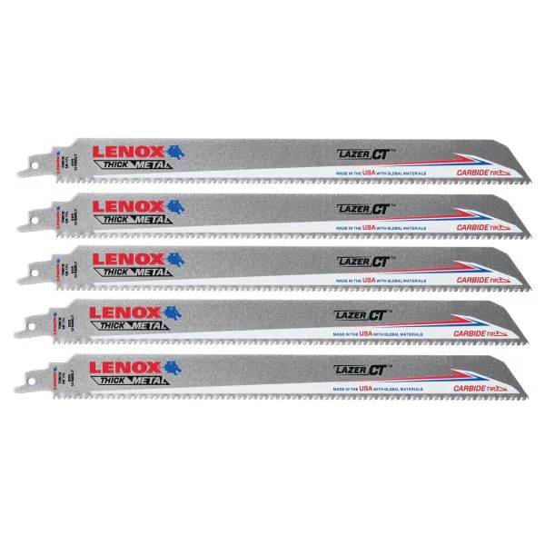 LENOX 12 in. x 1 in. LAZER CT 8 TPI Carbide Tipped Reciprocating Saw Blades (5 PK)