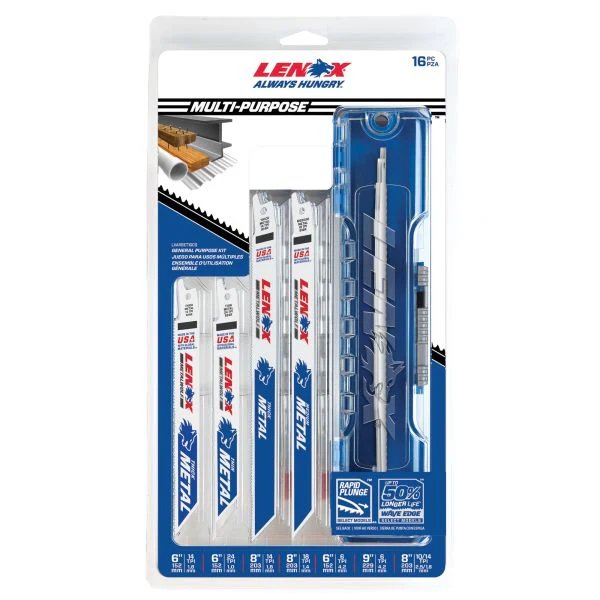 LENOX 16PC General Purpose Reciprocating Saw Blade Kit