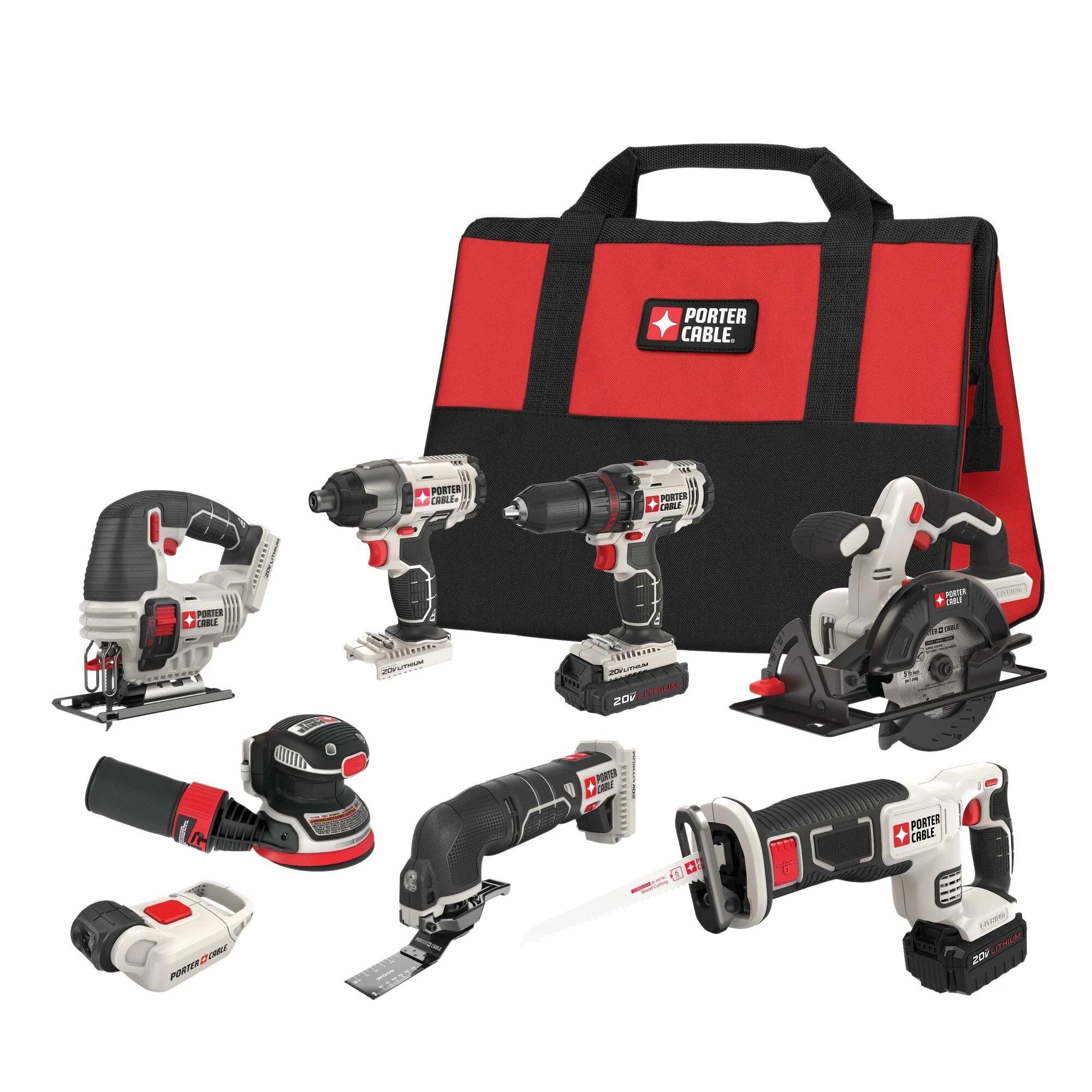PORTER-CABLE 20V Max Cordless Drill Combo Kit, 8-Tool