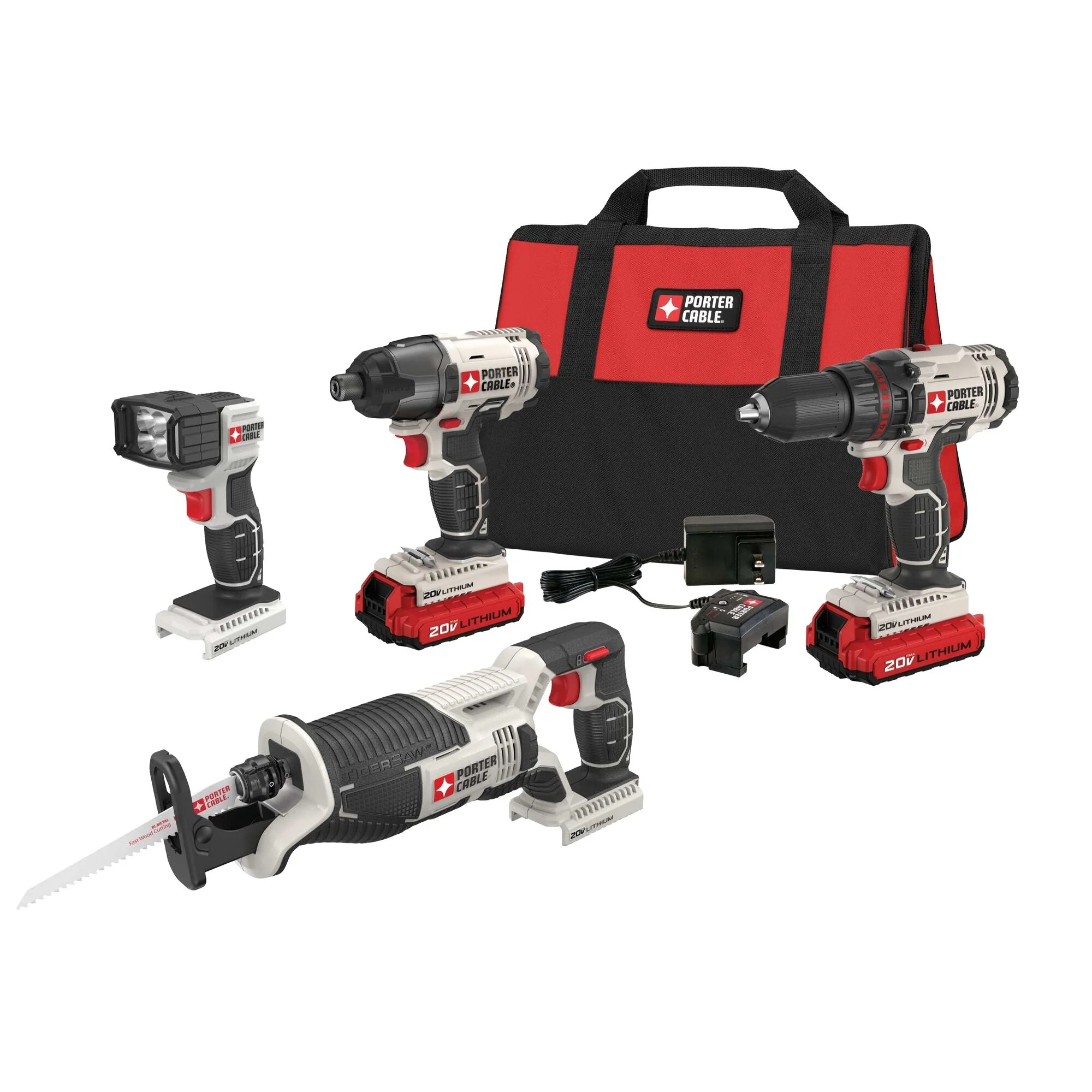 PORTER-CABLE 20V MAX** Cordless Drill Combo Kit, 4-Tool