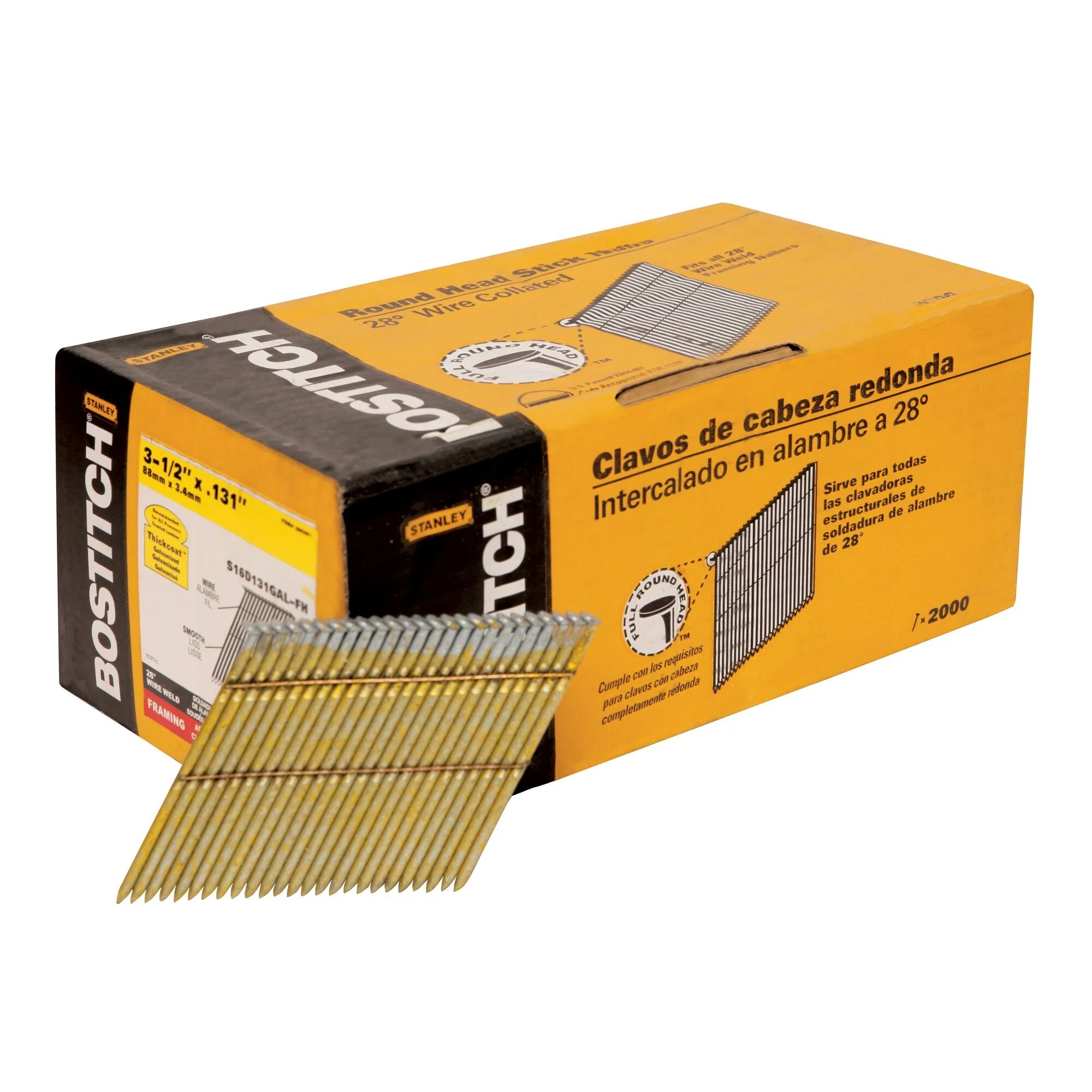 BOSTITCH S16D131GAL-FH 28 Degree 3-1/2-Inch by .131-Inch Wire Weld Galvaniz