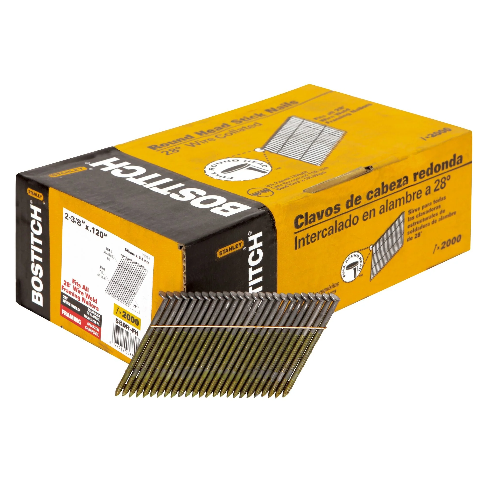 BOSTITCH 8D Fh Rs Nail, 2000-Count